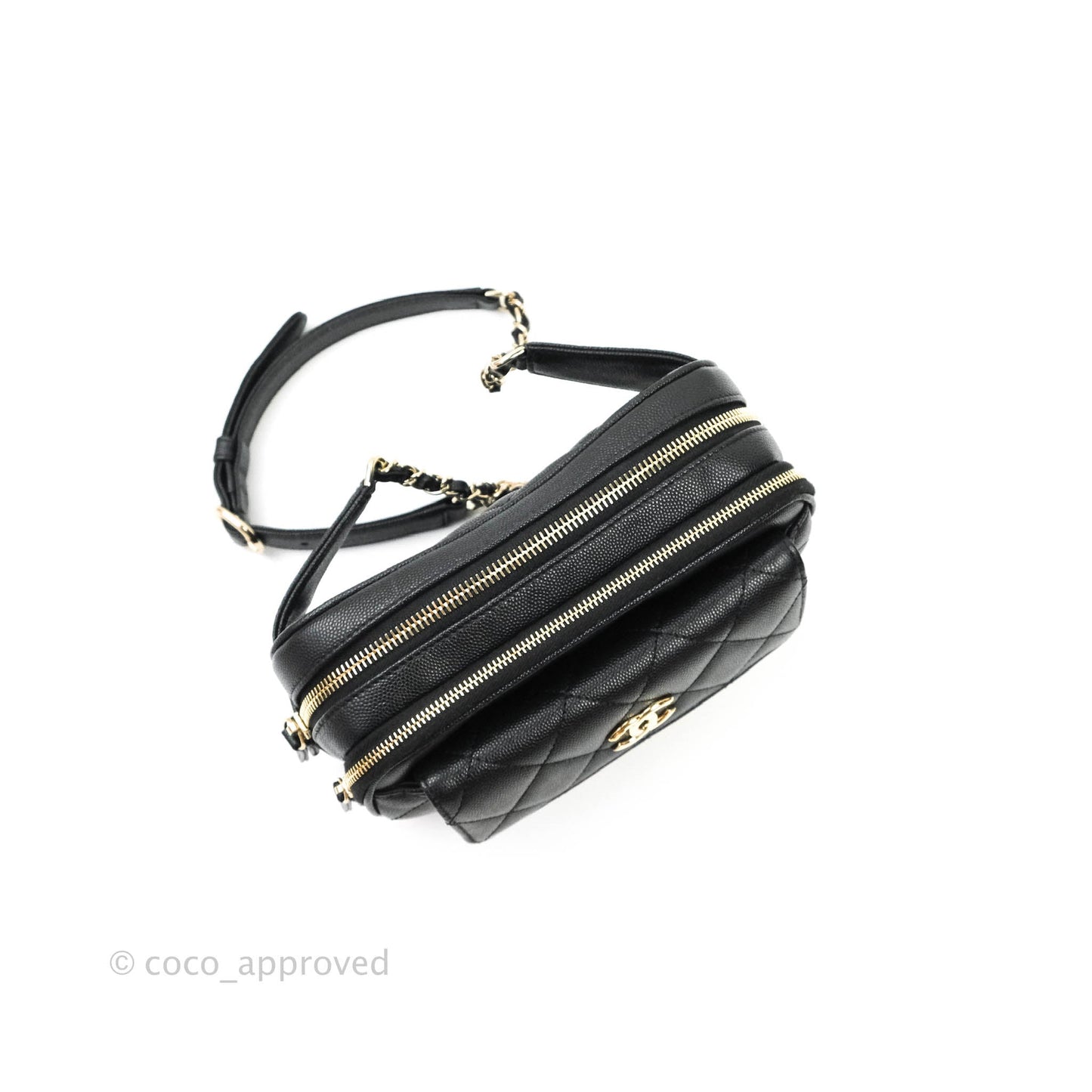 Chanel Quilted Caviar Waist Bag Black Gold Hardware