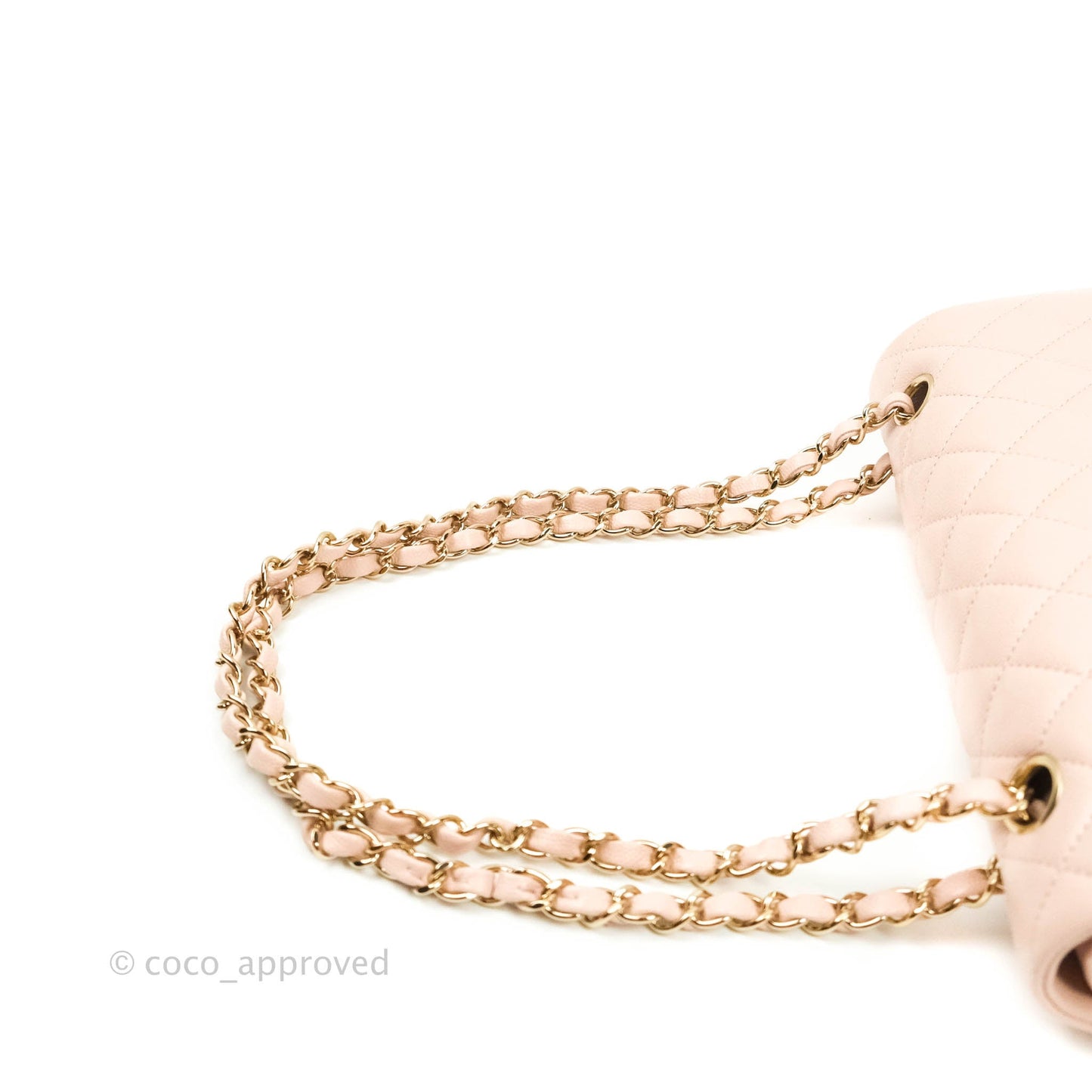 Chanel M/L Medium Double Flap Bag Rose Claire Caviar Gold Hardware 21C