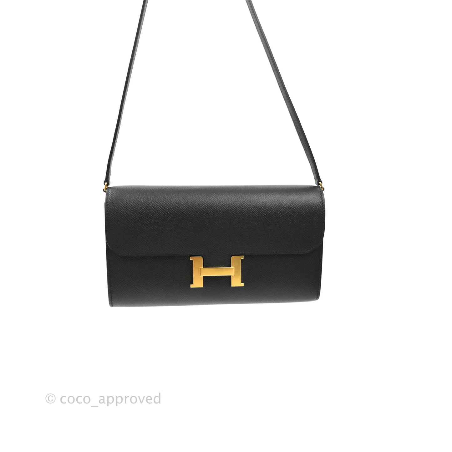 Hermès Constance Long To Go Wallet Black Epsom Gold Hardware