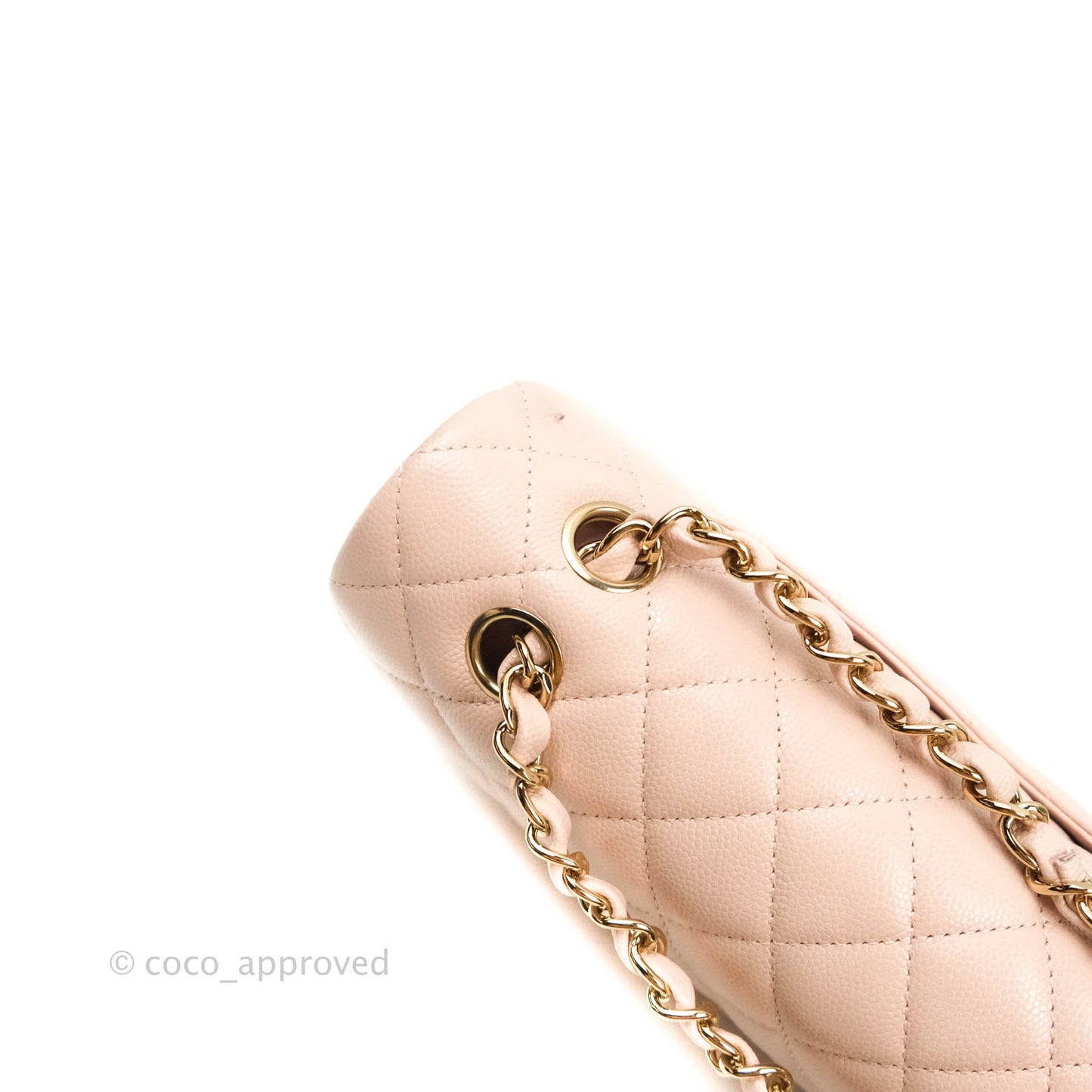 Chanel M/L Medium Double Flap Bag Rose Claire Caviar Gold Hardware 21C