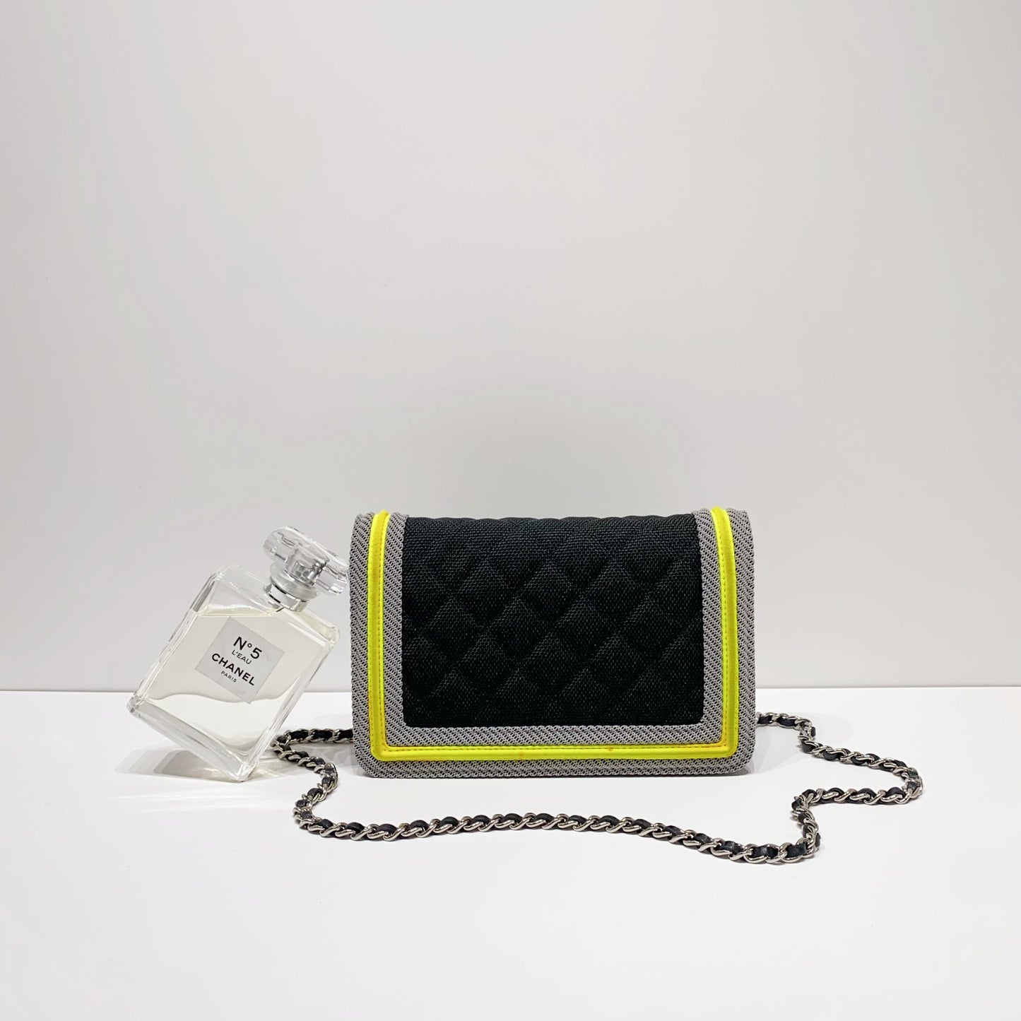 No.4145-Chanel Fabric Boy Wallet On Chain