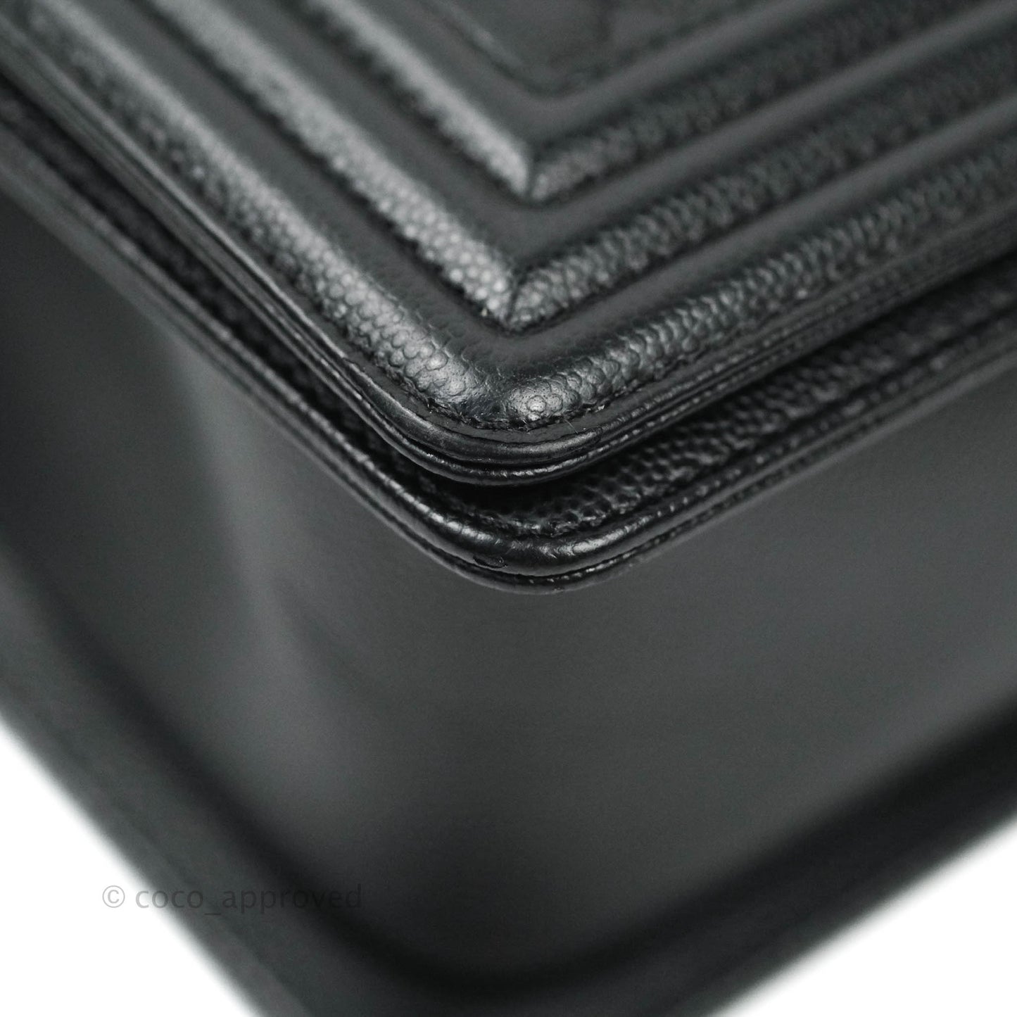 Chanel Boy Quilted Medium Black Caviar Aged Gold Hardware