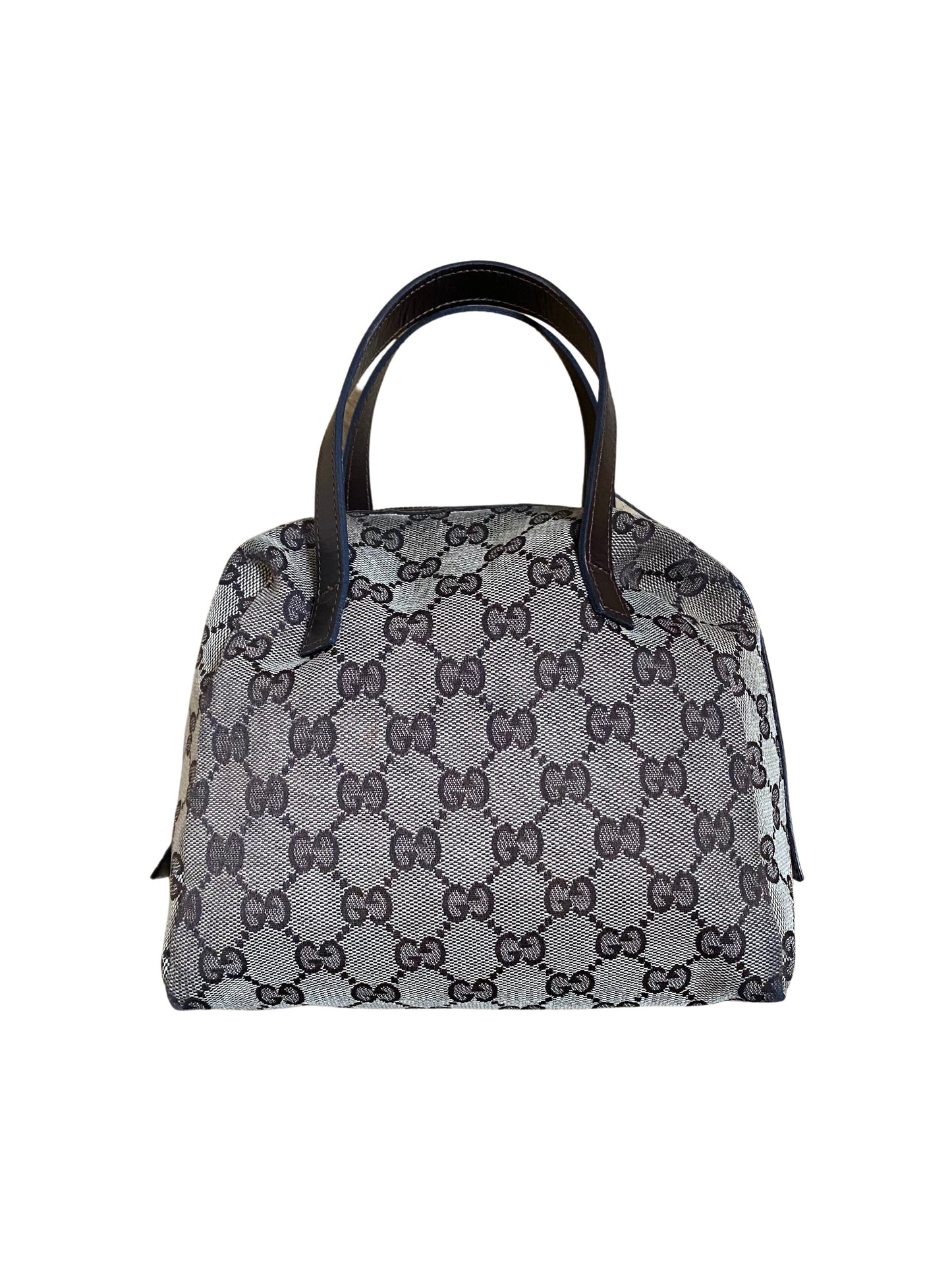 Luxury Gucci Beige & Dark Brown Jacquard & Leather Bag