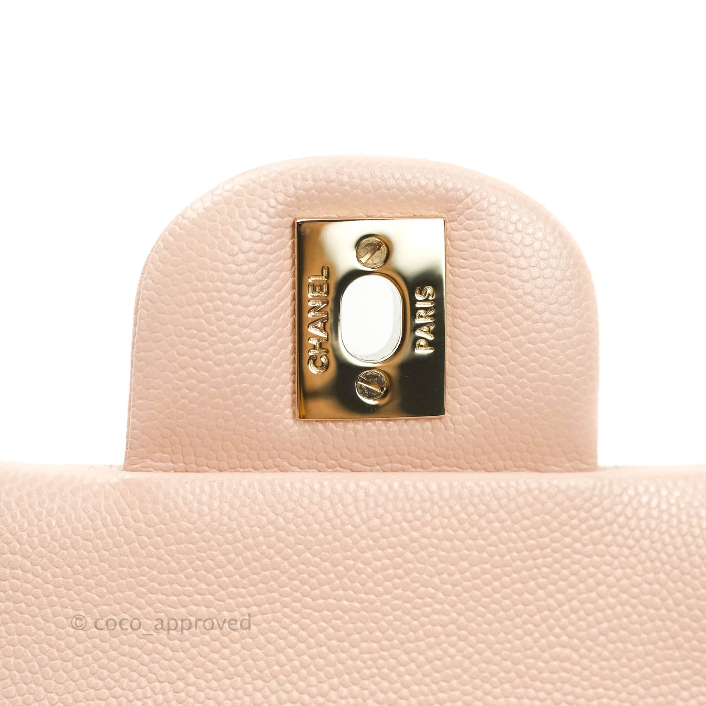 Chanel M/L Medium Double Flap Bag Rose Claire Caviar Gold Hardware 21C