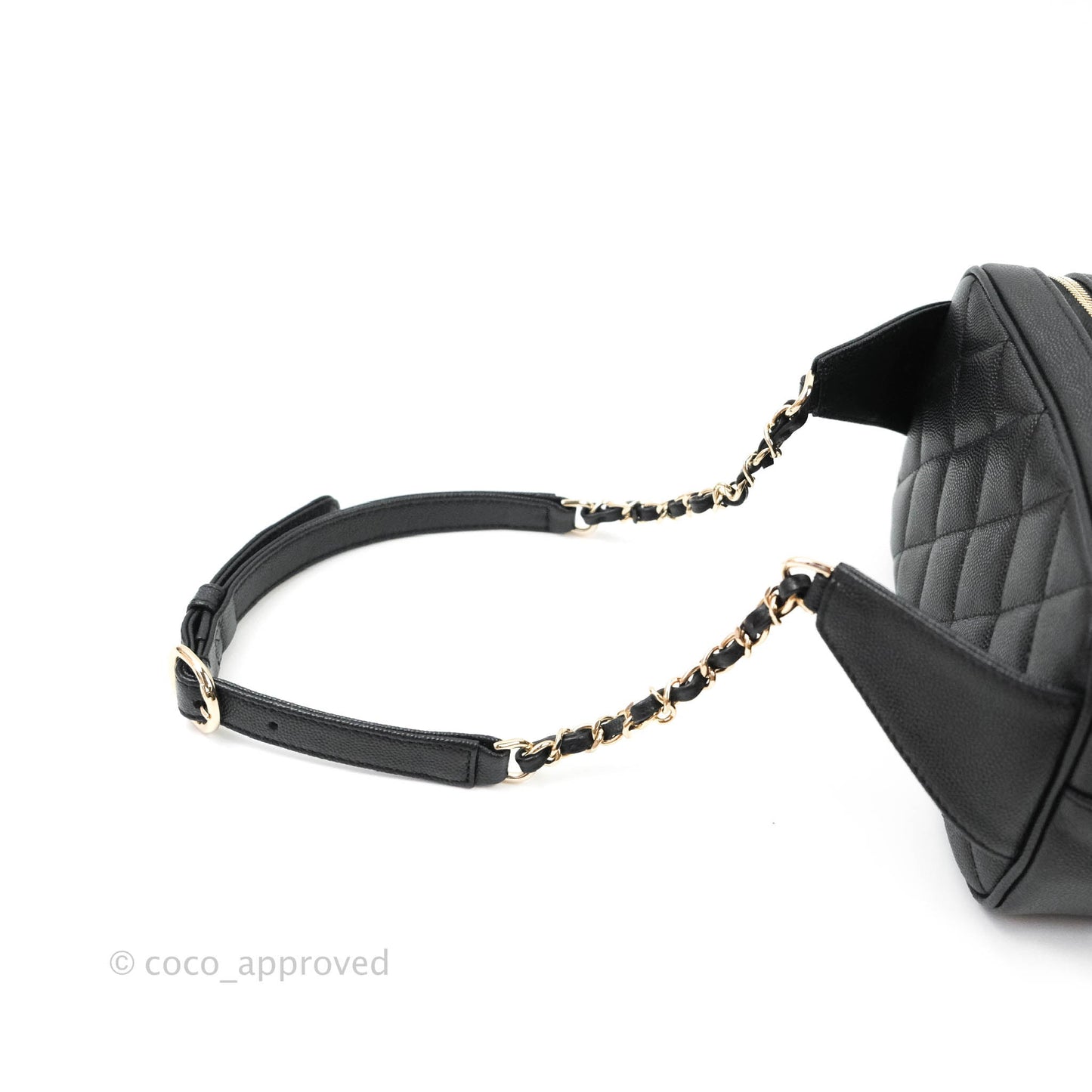 Chanel Quilted Caviar Waist Bag Black Gold Hardware