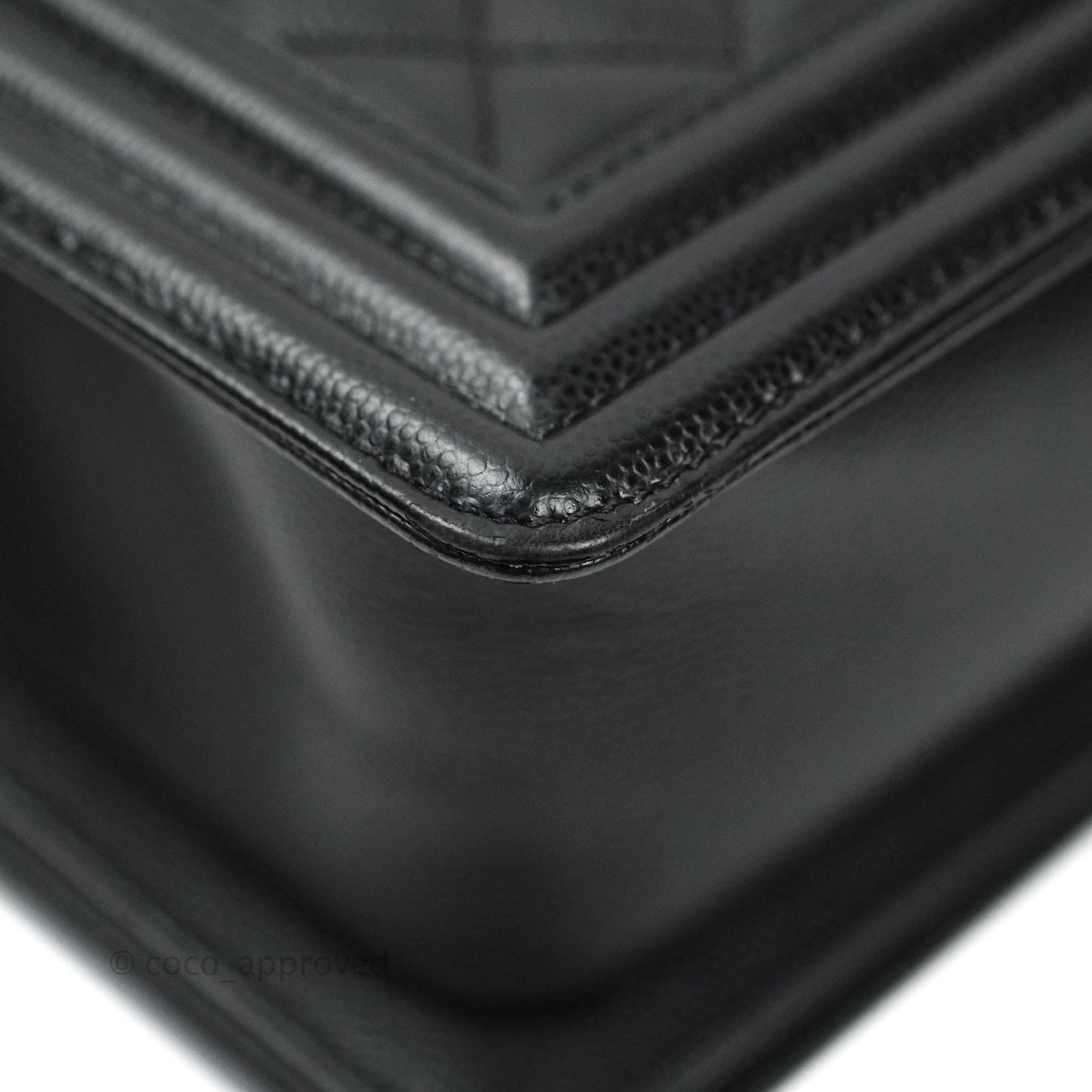 Chanel Boy Quilted Medium Black Caviar Aged Gold Hardware