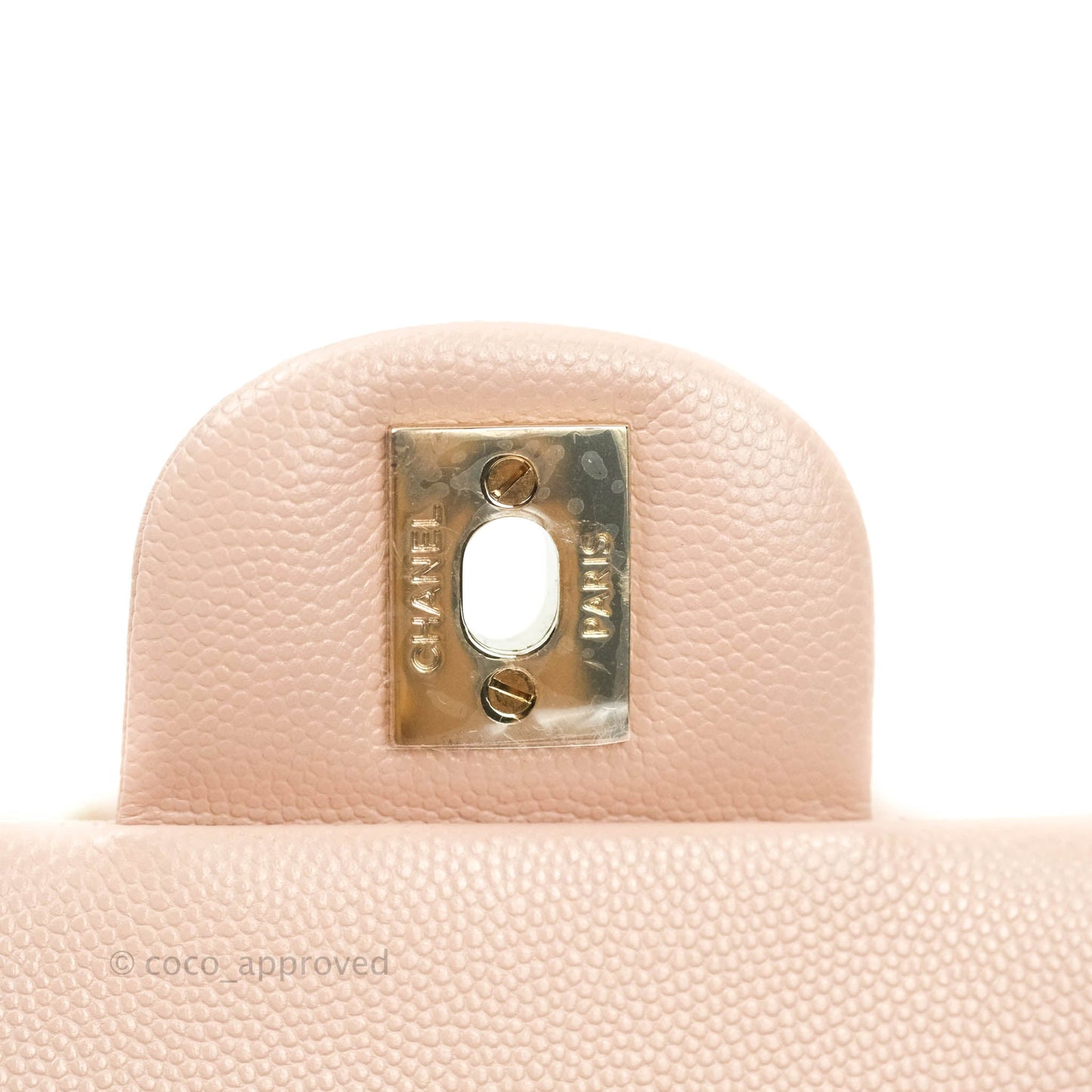Chanel M/L Medium Double Flap Bag Rose Claire Caviar Gold Hardware 21C
