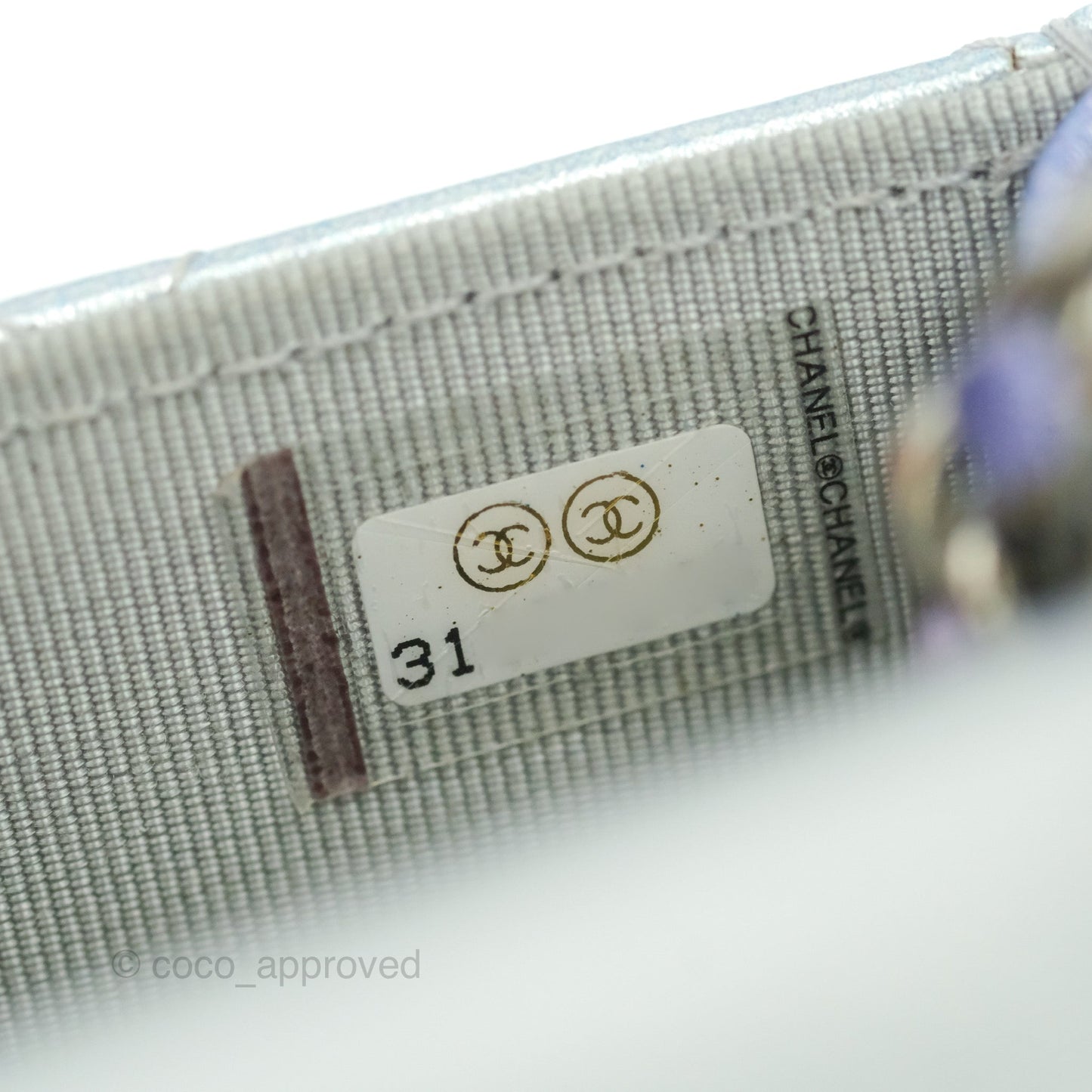 Chanel Classic Quilted Metallic Rainbow Lambskin Phone Holder Rainbow Hardware