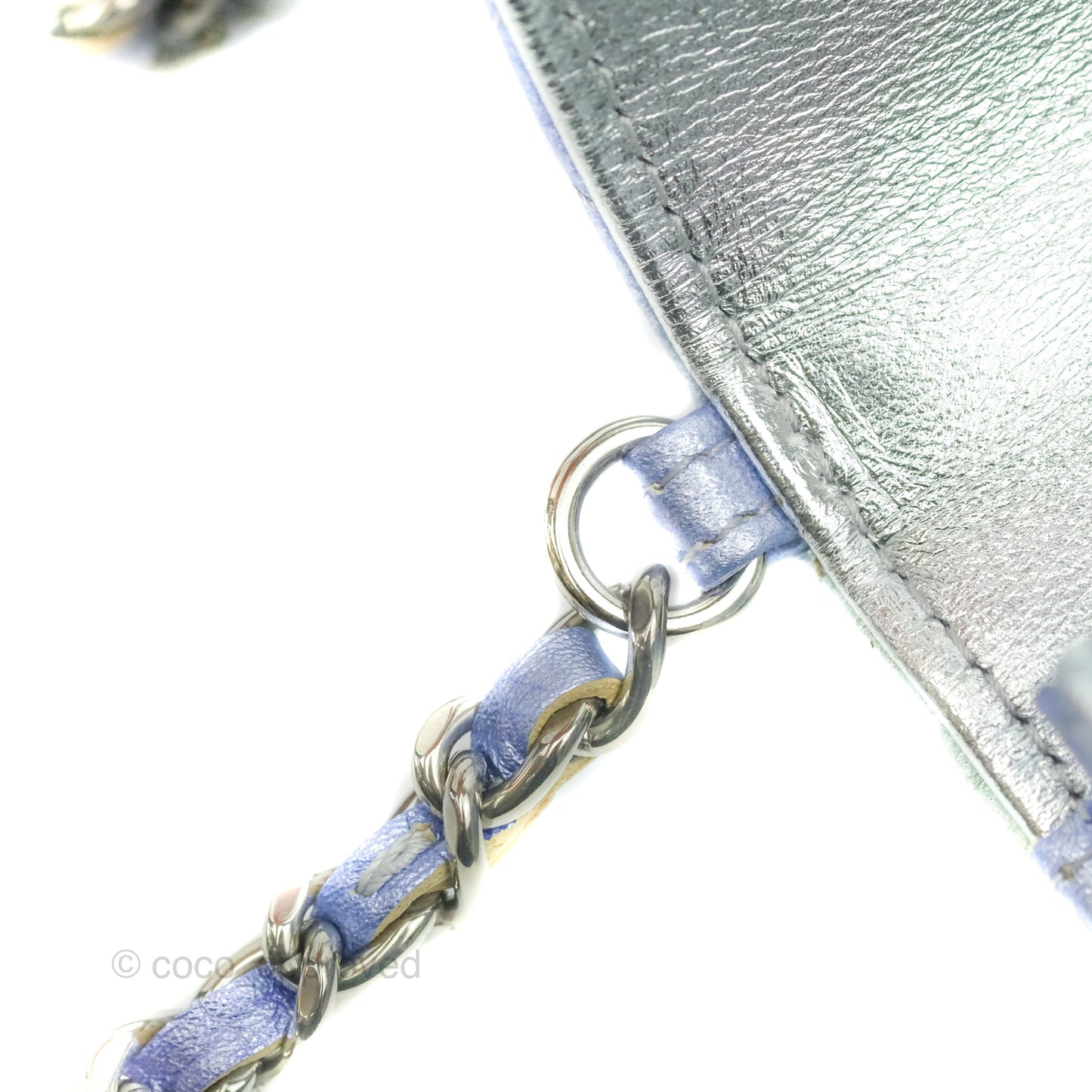Chanel Classic Quilted Metallic Rainbow Lambskin Phone Holder Rainbow Hardware