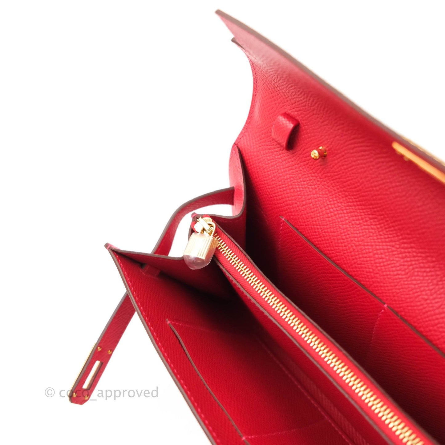 Hermès Epsom Kelly To Go Wallet Red Gold Palladium Hardware