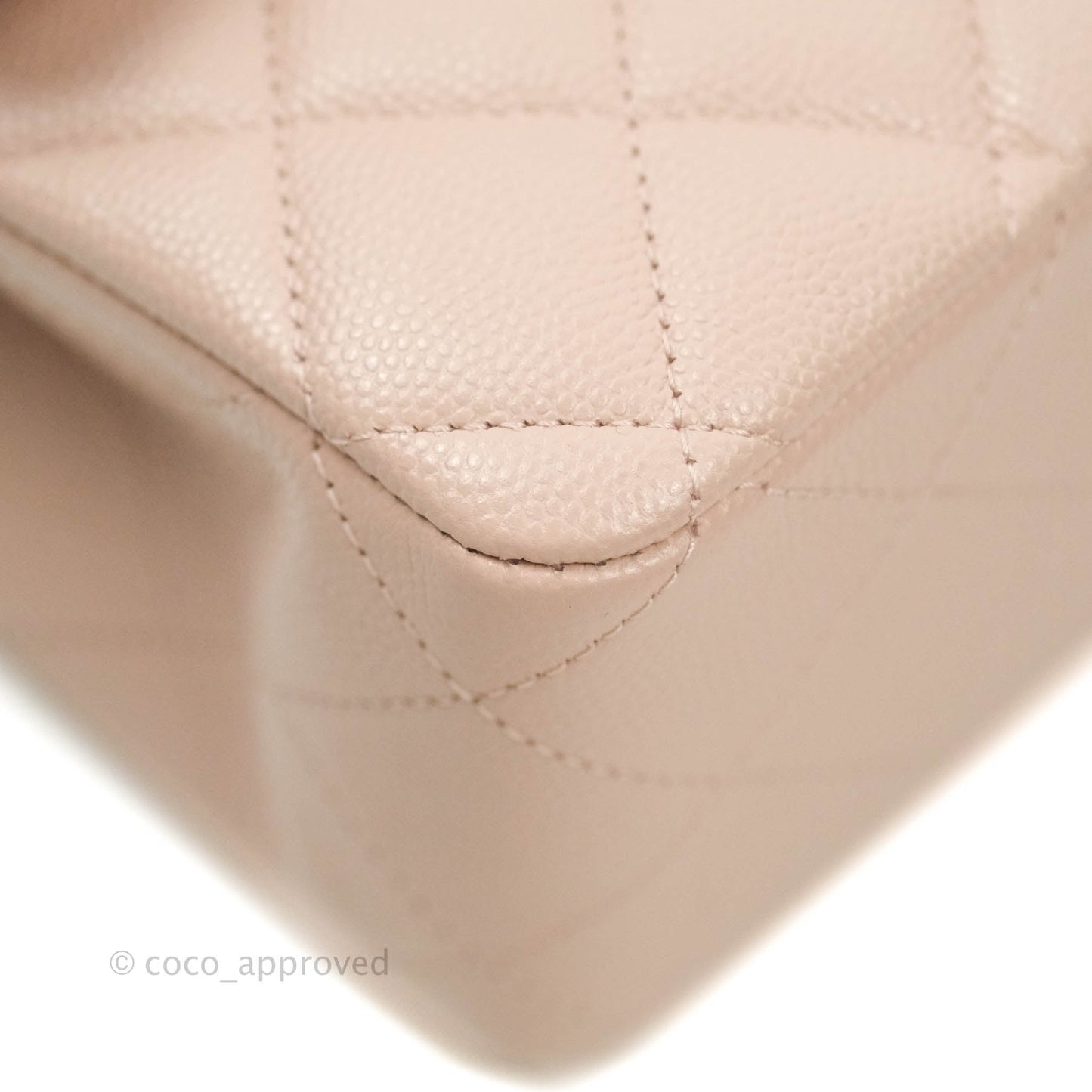 Chanel M/L Medium Double Flap Bag Rose Claire Caviar Gold Hardware 21C