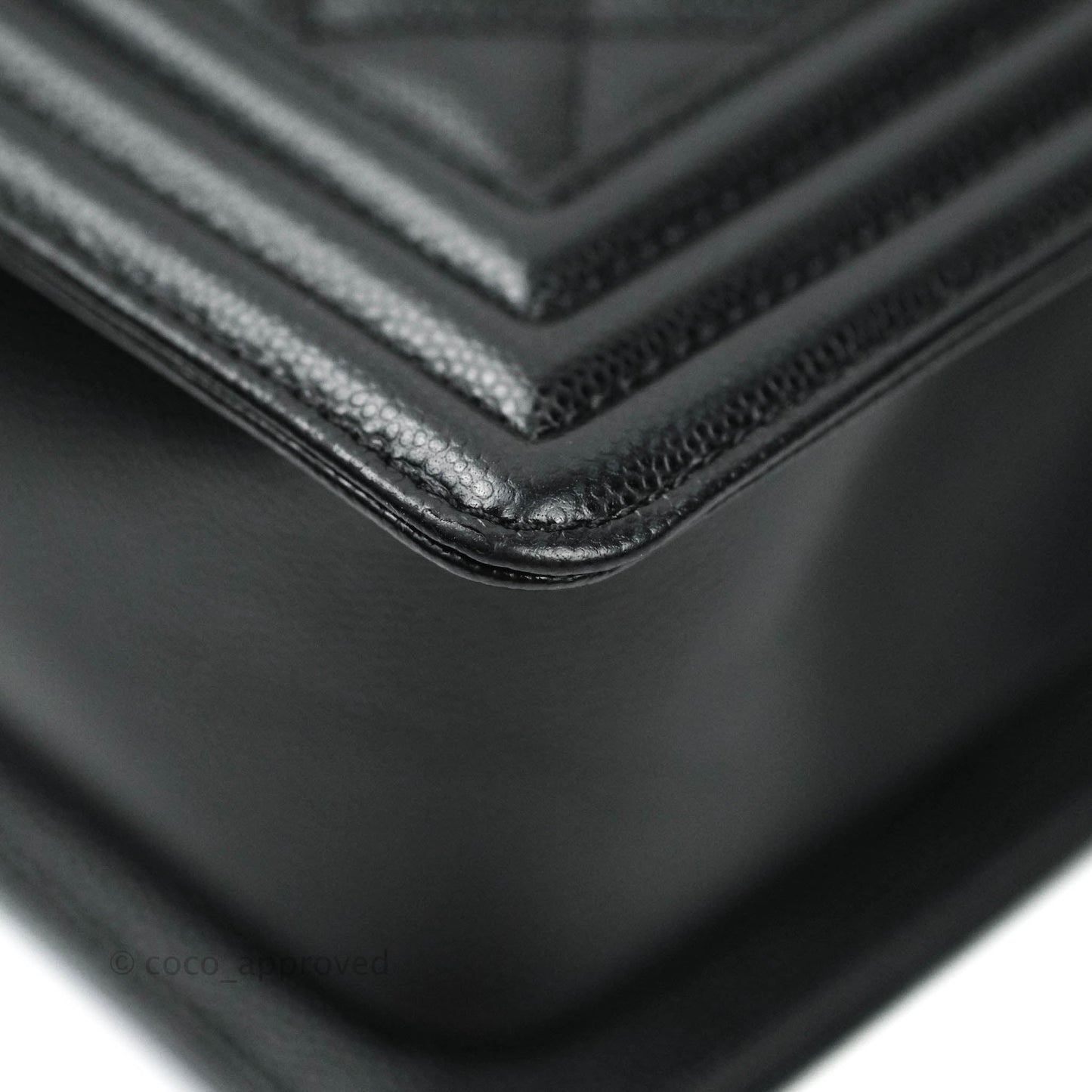 Chanel Boy Quilted Medium Black Caviar Aged Gold Hardware