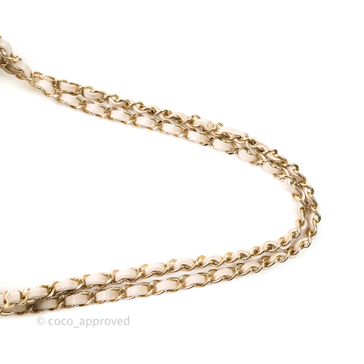 Chanel Classic M/L Medium Double Flap Chevron Ivory Caviar Gold Hardware