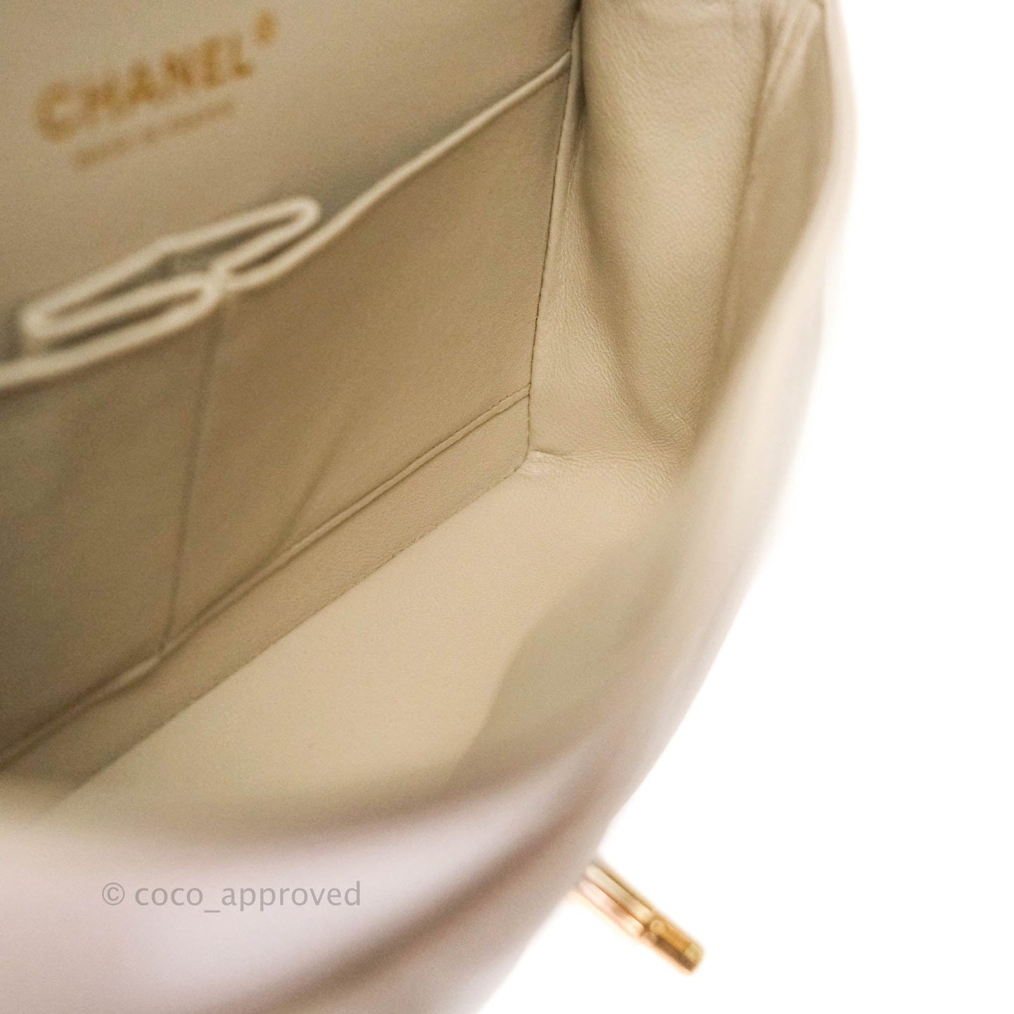 Chanel Classic M/L Medium Double Flap Chevron Ivory Caviar Gold Hardware