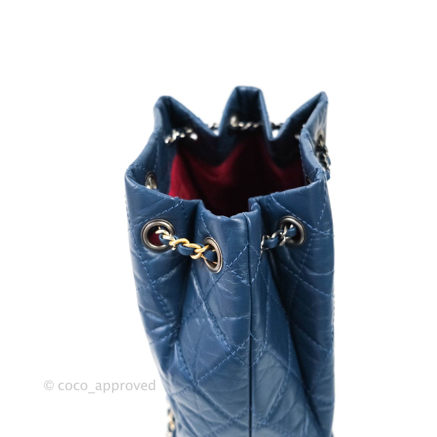Chanel Gabrielle Backpack Blue Aged Calfskin Small