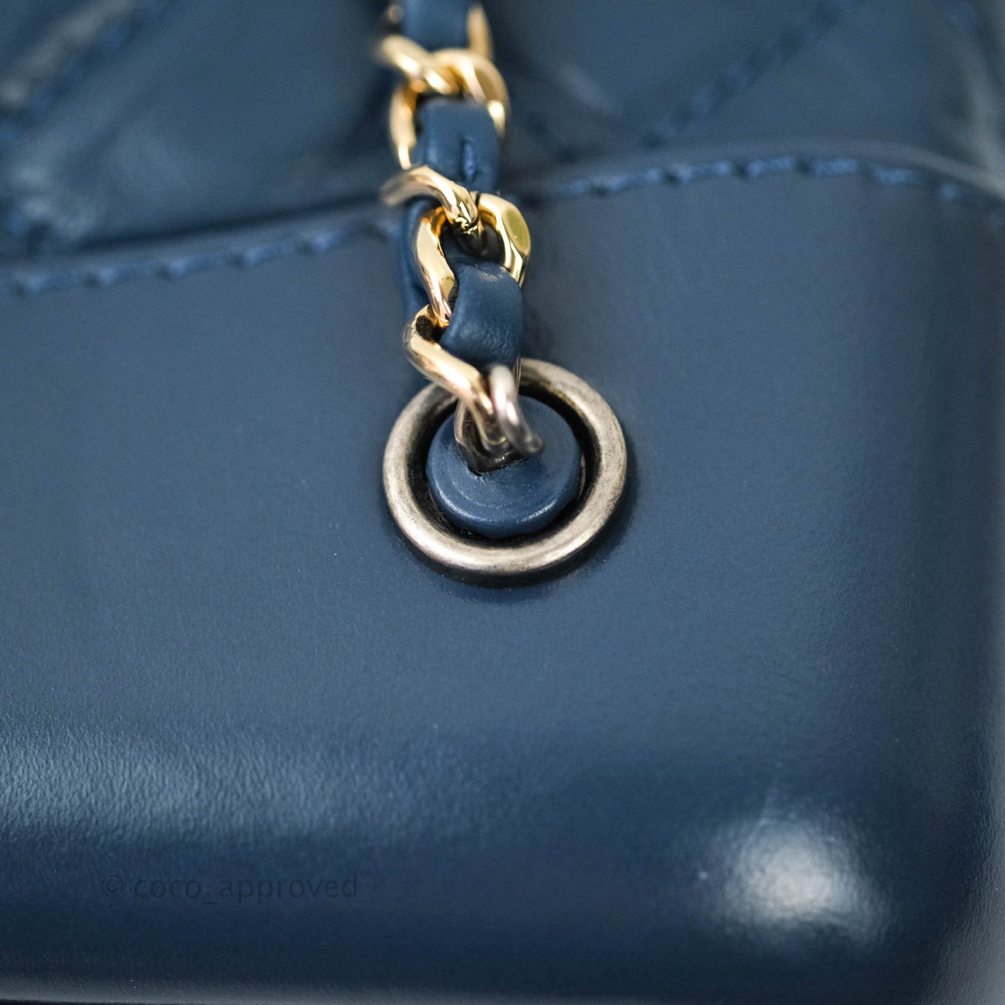 Chanel Gabrielle Backpack Blue Aged Calfskin Small