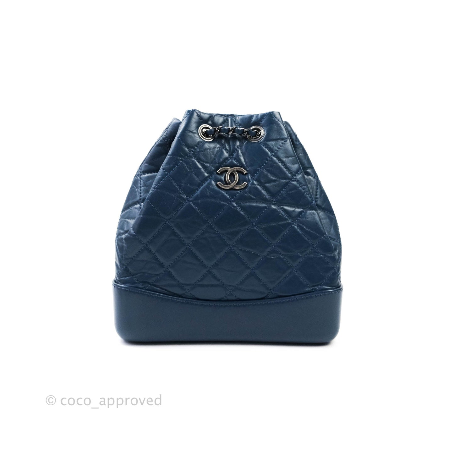 Chanel Gabrielle Backpack Blue Aged Calfskin Small