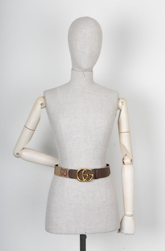 Luxury Gucci Trending 2025 Jumbo GG Marmont Belt Brown