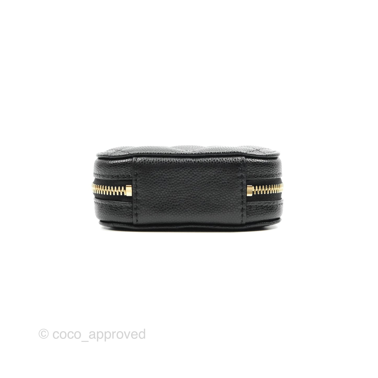 Chanel Quilted WOC Phone Holder Black Caviar Gold Hardware