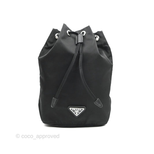 Prada Black Nylon Bucket Pouch Necessaire