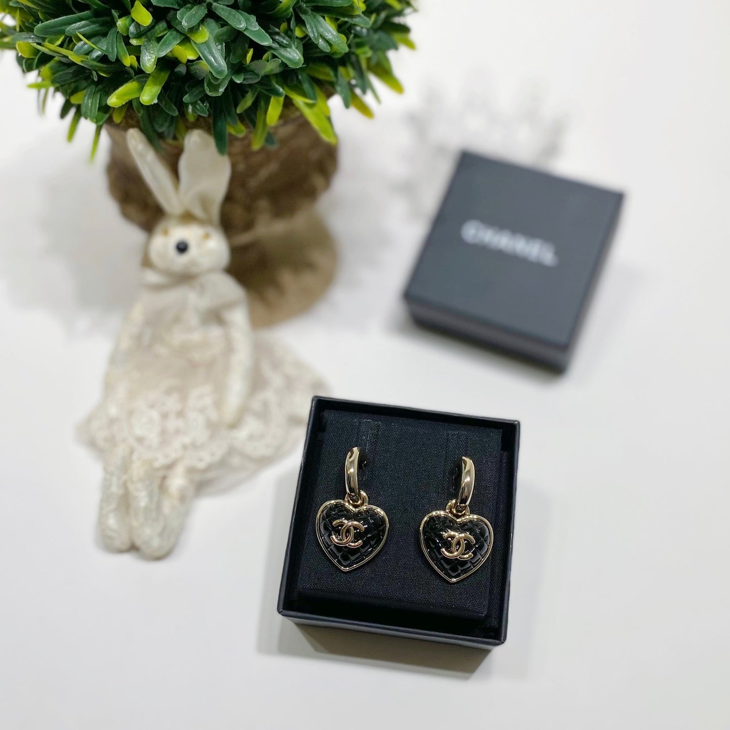 No.4164-Chanel Metal Pendant Heart Earrings