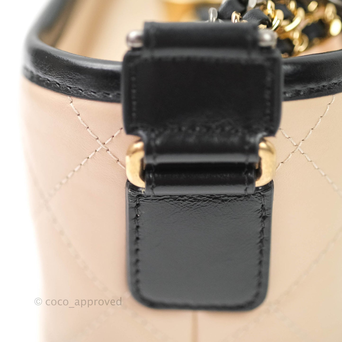Chanel Medium Gabrielle Beige Black Aged Calfskin