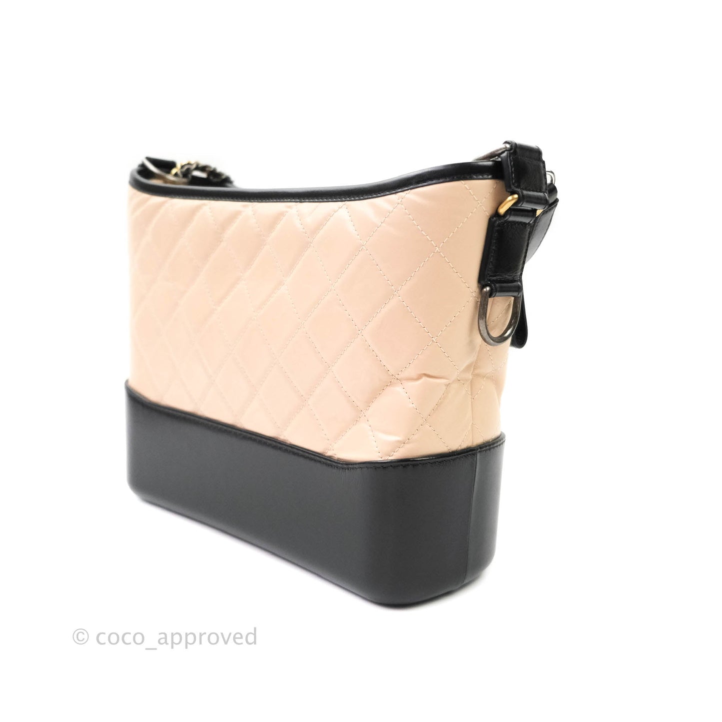 Chanel Medium Gabrielle Beige Black Aged Calfskin