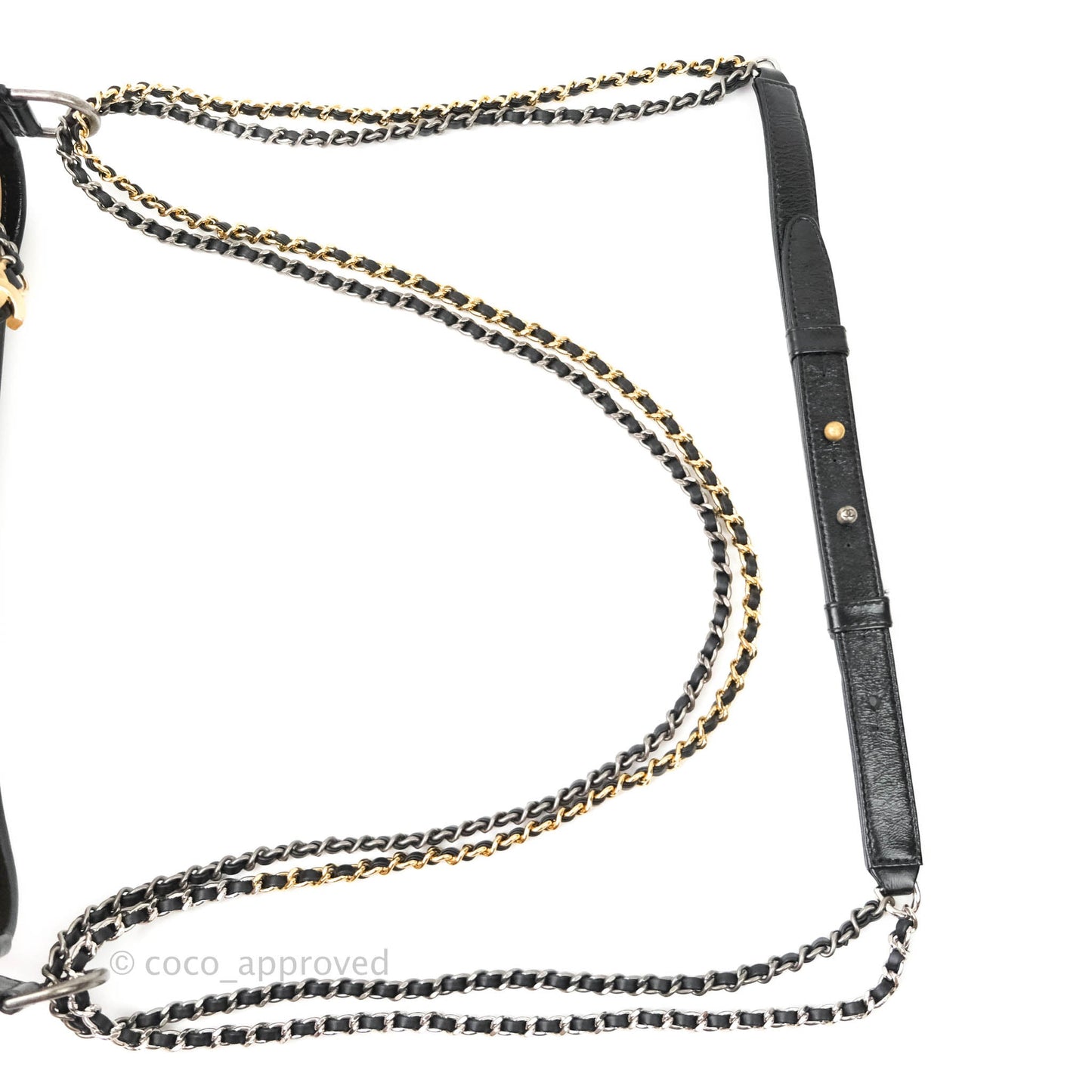 Chanel Medium Gabrielle Beige Black Aged Calfskin