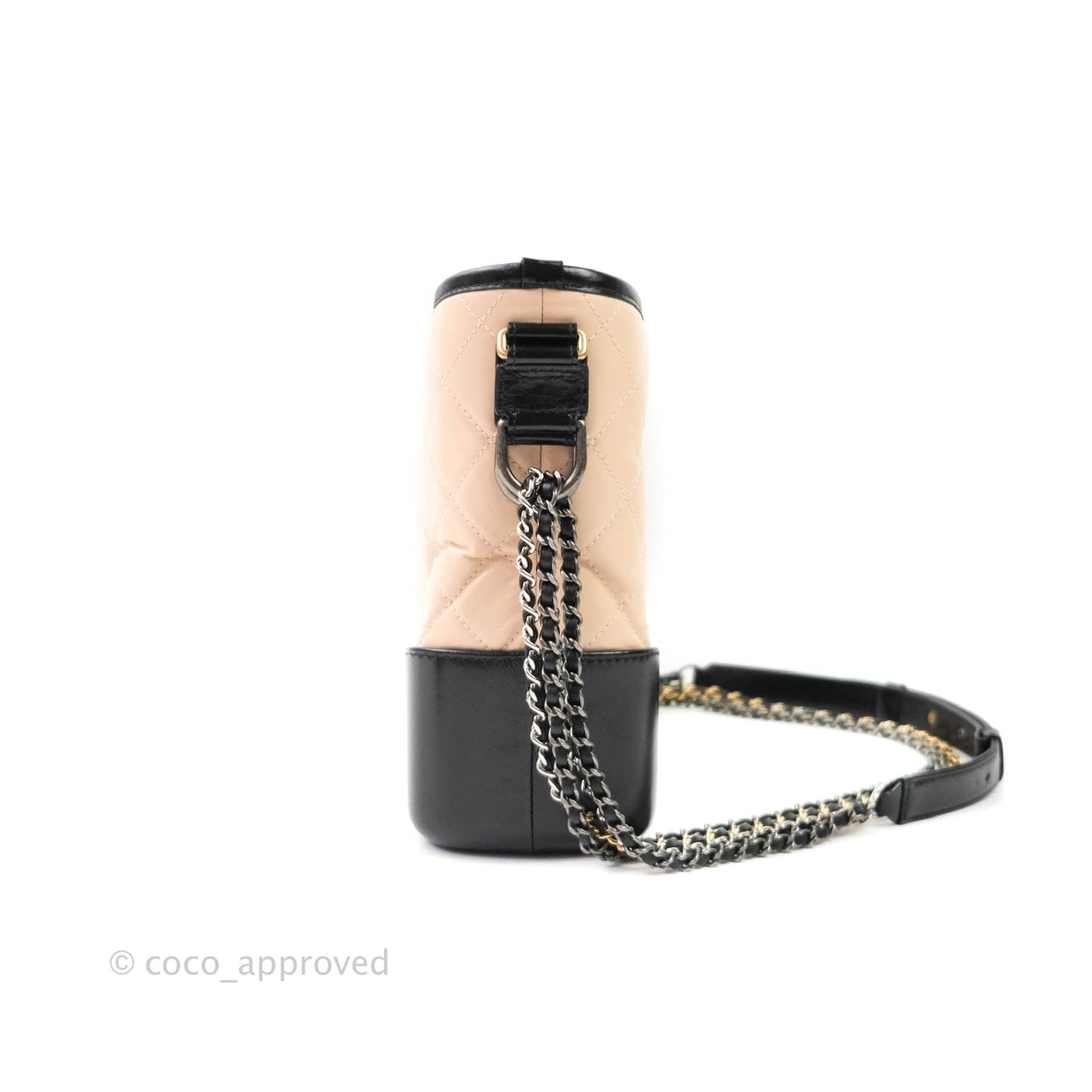 Chanel Medium Gabrielle Beige Black Aged Calfskin