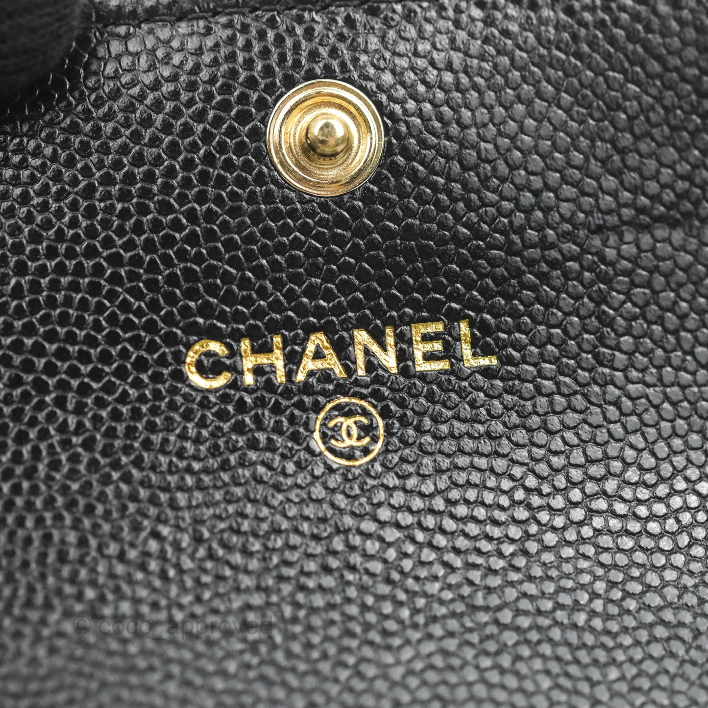 Chanel Quilted Black Caviar Airpods Case Gold Hardware