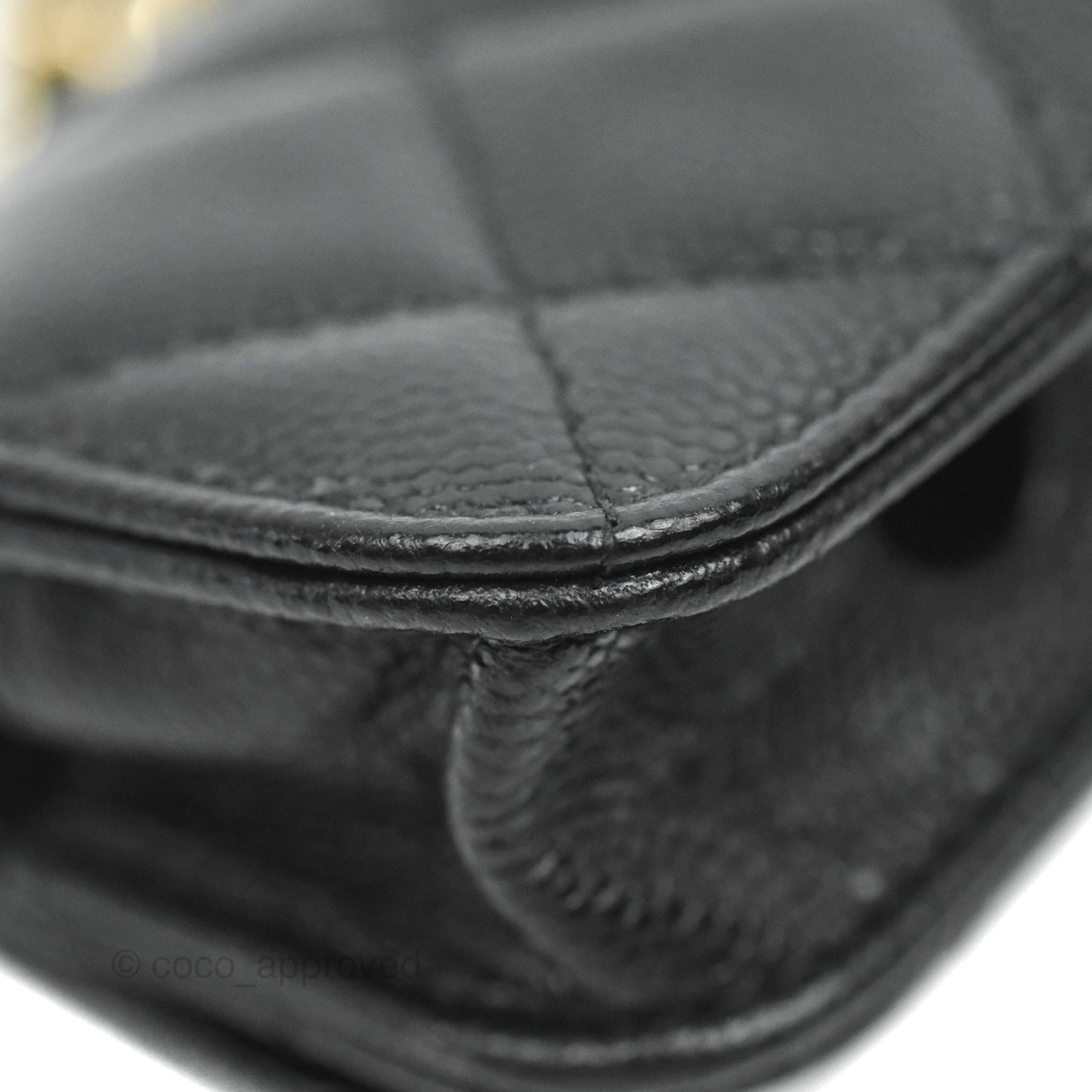 Chanel Quilted Black Caviar Airpods Case Gold Hardware