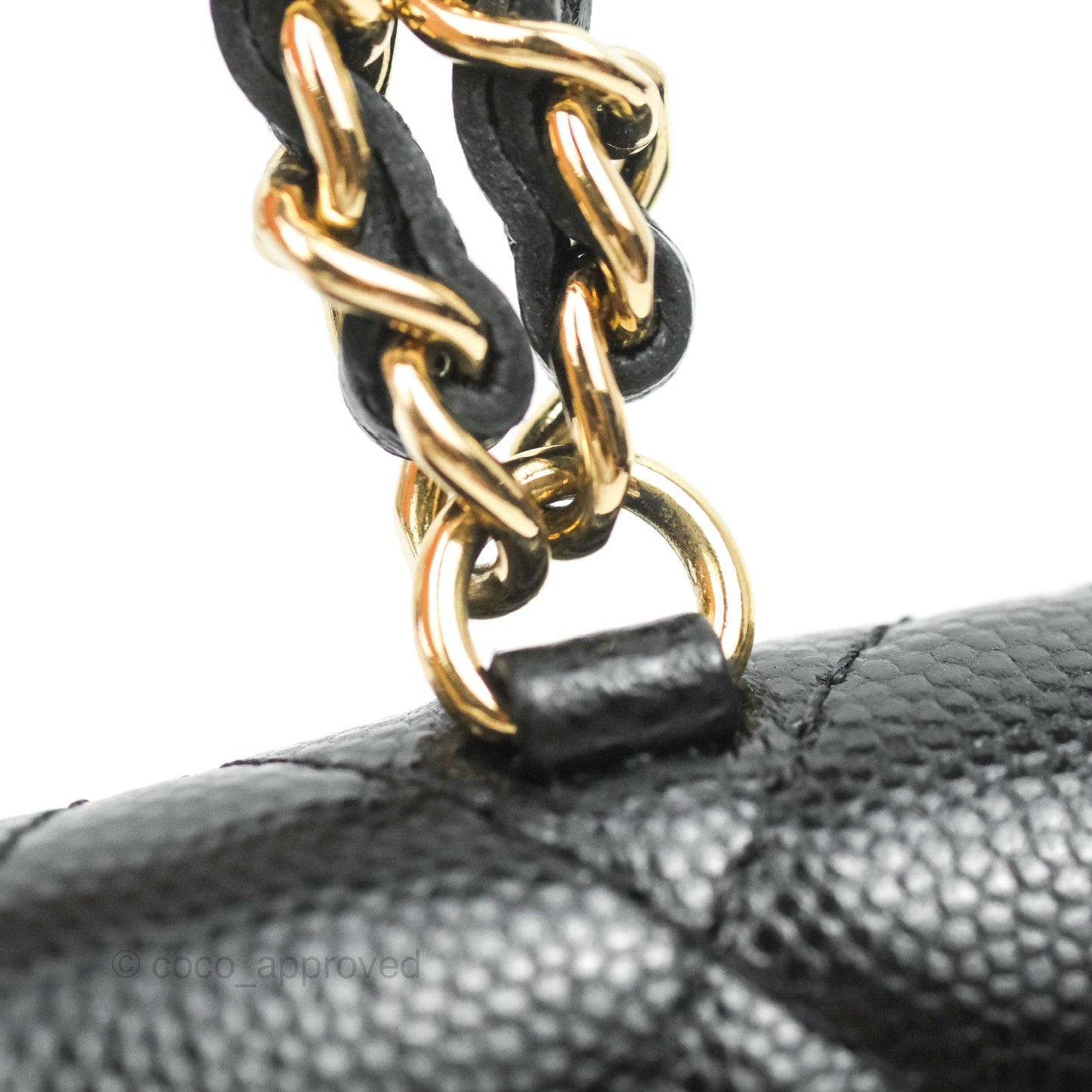 Chanel Quilted Black Caviar Airpods Case Gold Hardware