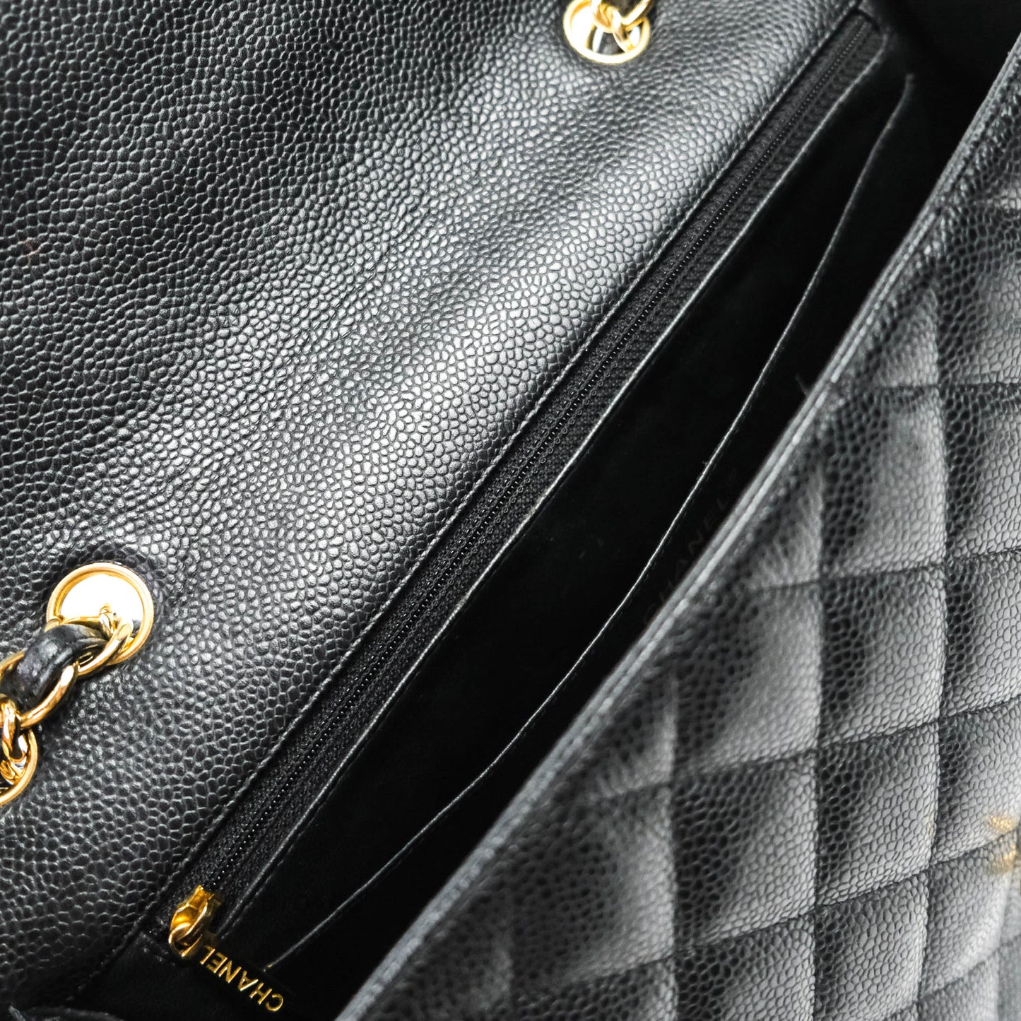 Chanel Jumbo Single Flap Black Caviar Gold Hardware⁣⁣