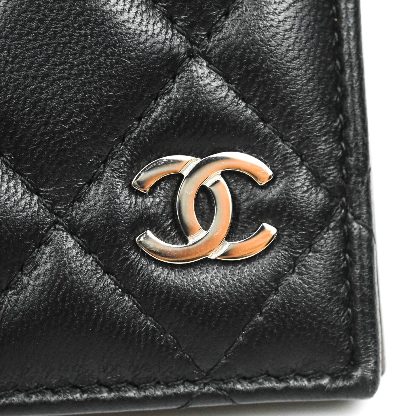 Chanel Classic Quilted Passport Holder Black Lambskin Silver Hardware 19C