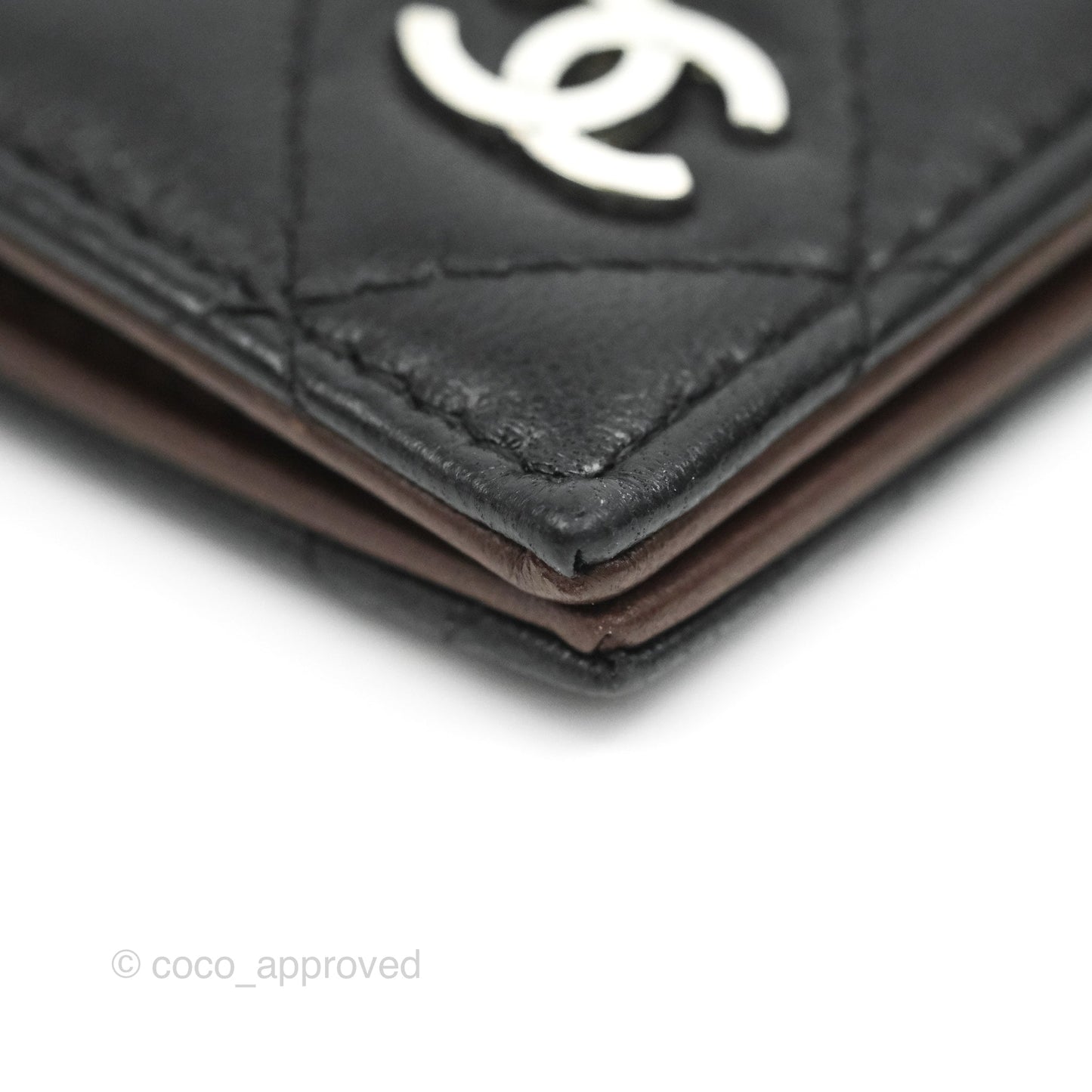 Chanel Classic Quilted Passport Holder Black Lambskin Silver Hardware 19C