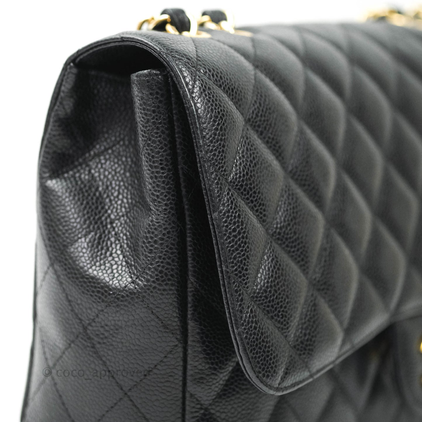 Chanel Jumbo Single Flap Black Caviar Gold Hardware⁣⁣