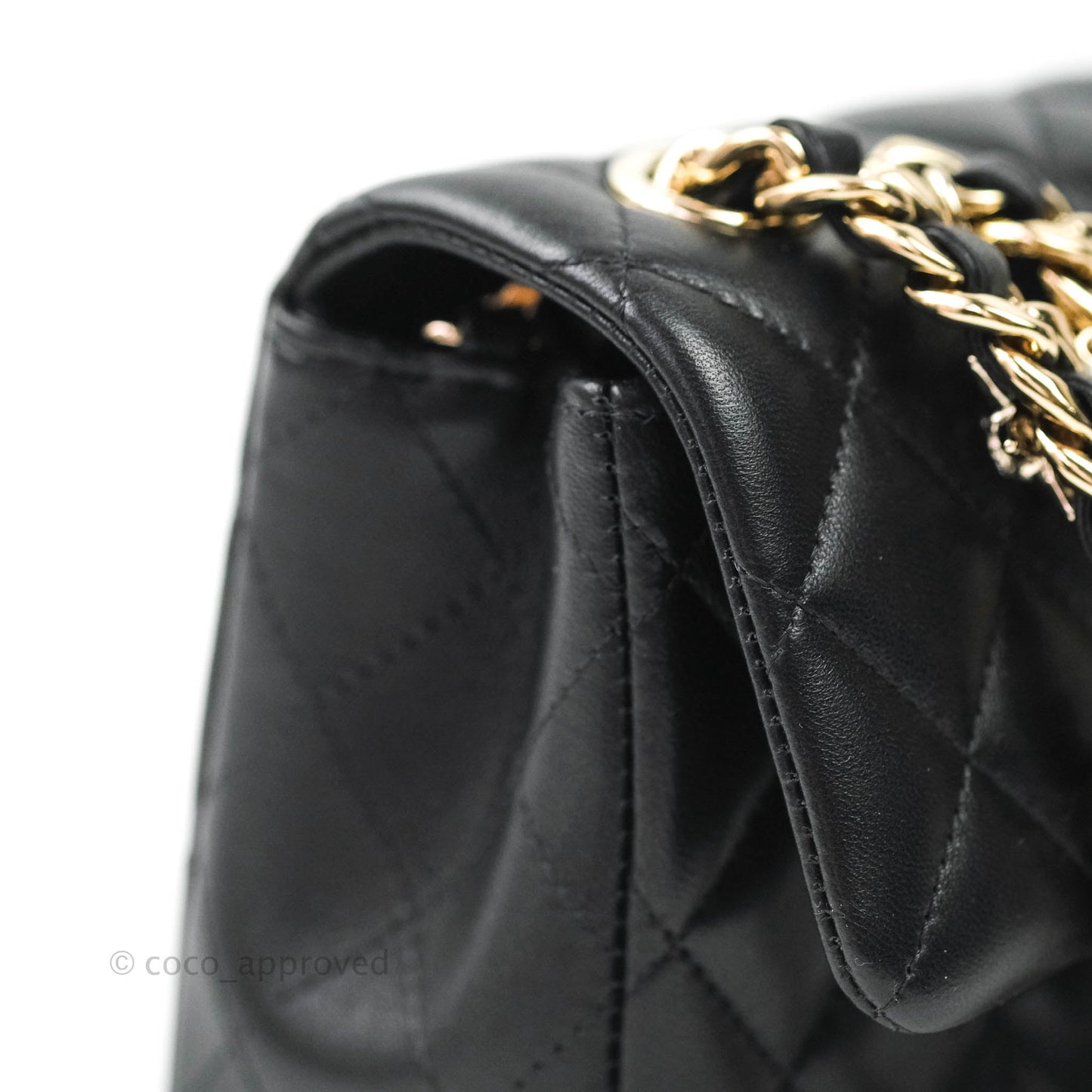 Chanel Quilted Mini Rectangular Lambskin Black Flap With Charms Gold Hardware 21C