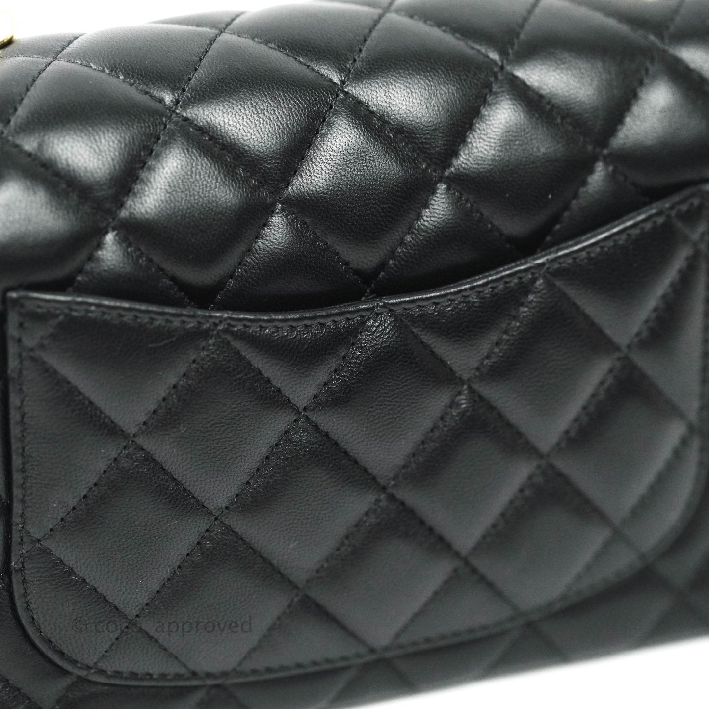 Chanel Quilted Mini Rectangular Lambskin Black Flap With Charms Gold Hardware 21C