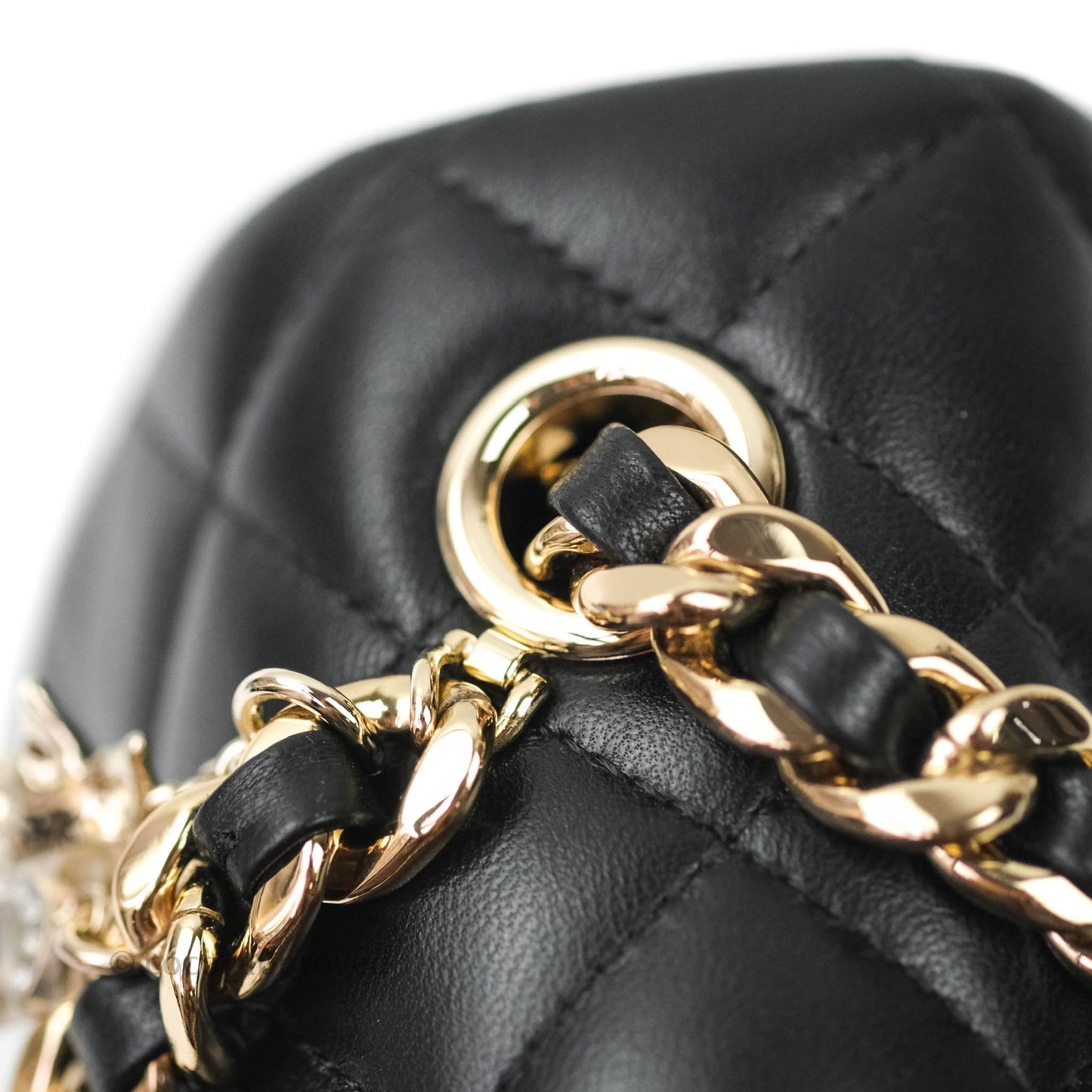 Chanel Quilted Mini Rectangular Lambskin Black Flap With Charms Gold Hardware 21C