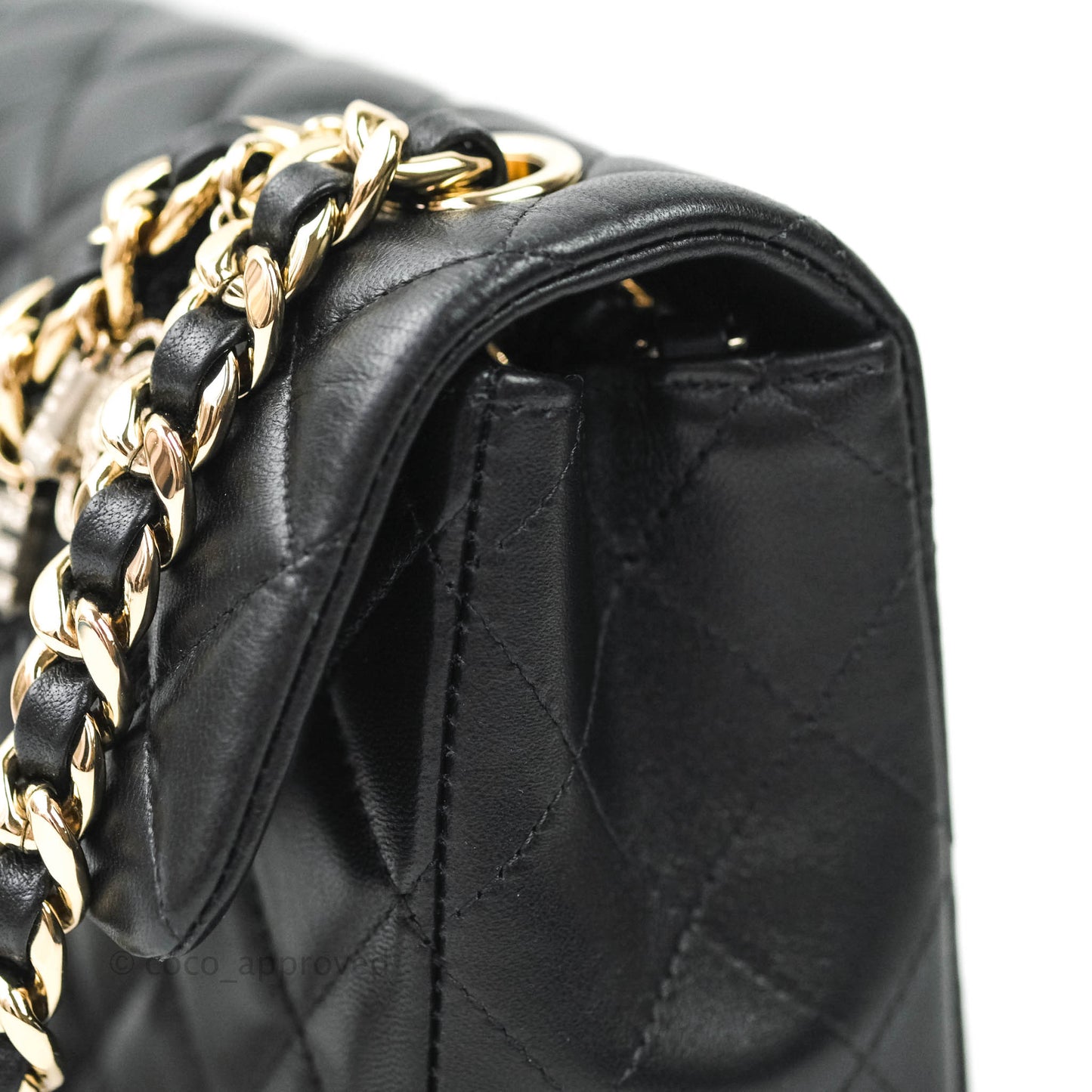 Chanel Quilted Mini Rectangular Lambskin Black Flap With Charms Gold Hardware 21C