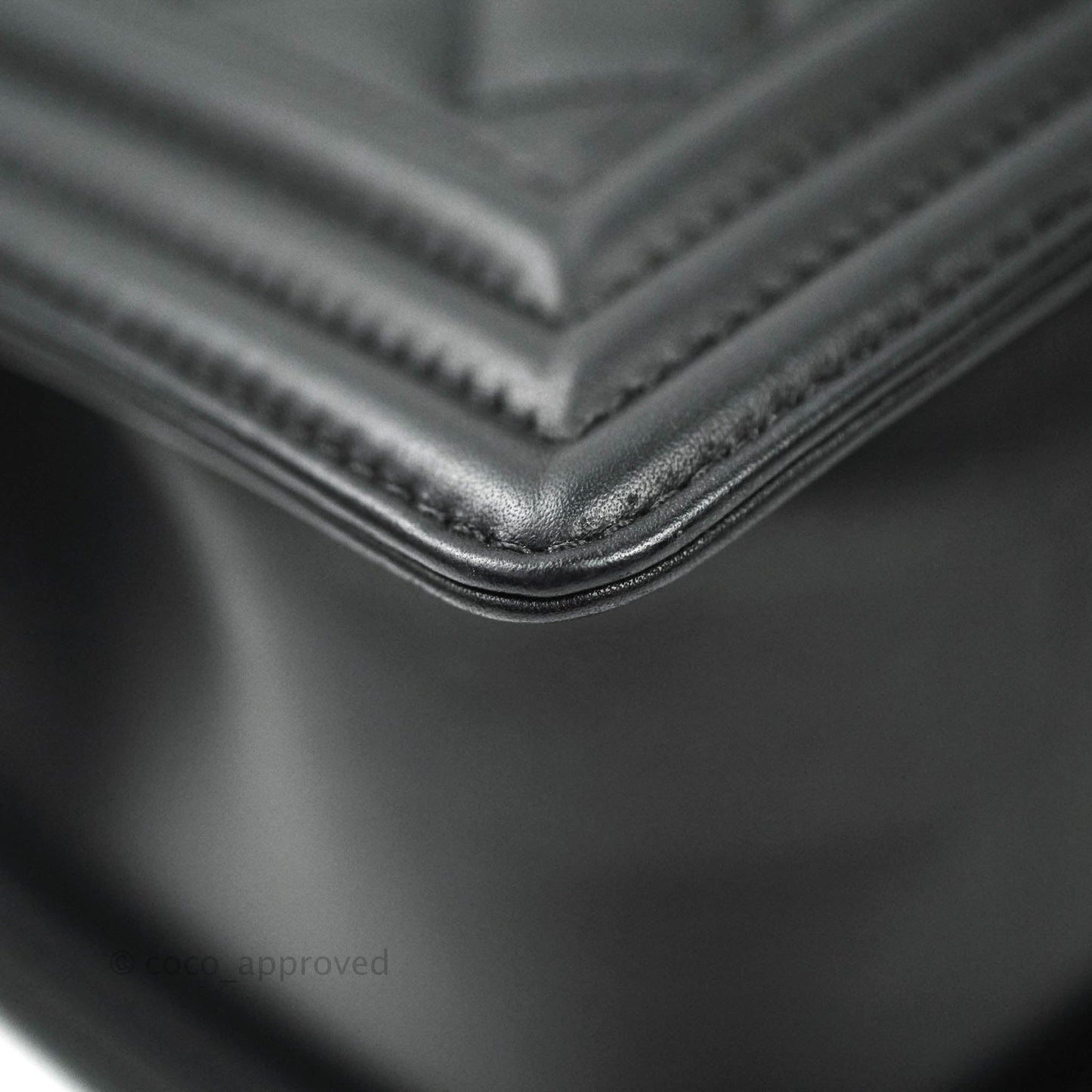 Chanel Quilted Medium Boy Bag Black Calfskin Ruthenium Hardware