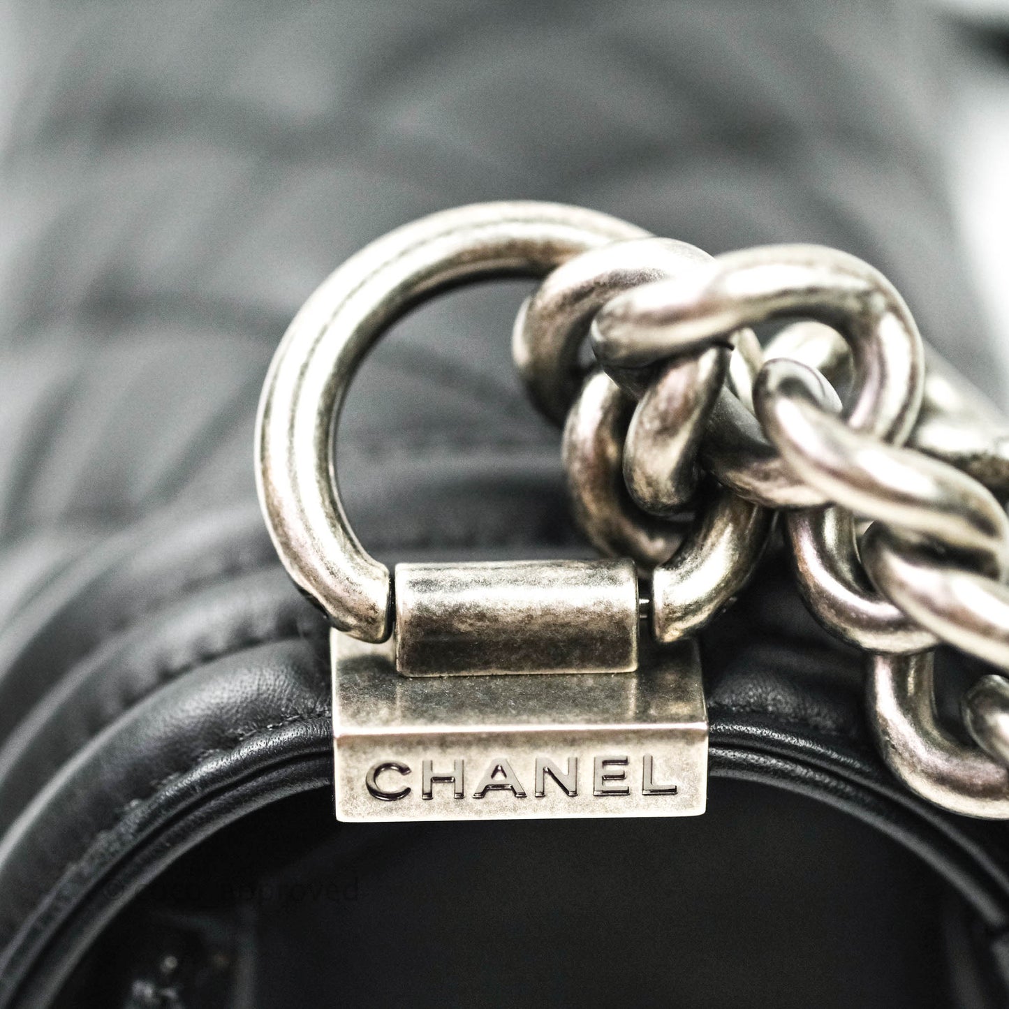 Chanel Quilted Medium Boy Bag Black Calfskin Ruthenium Hardware