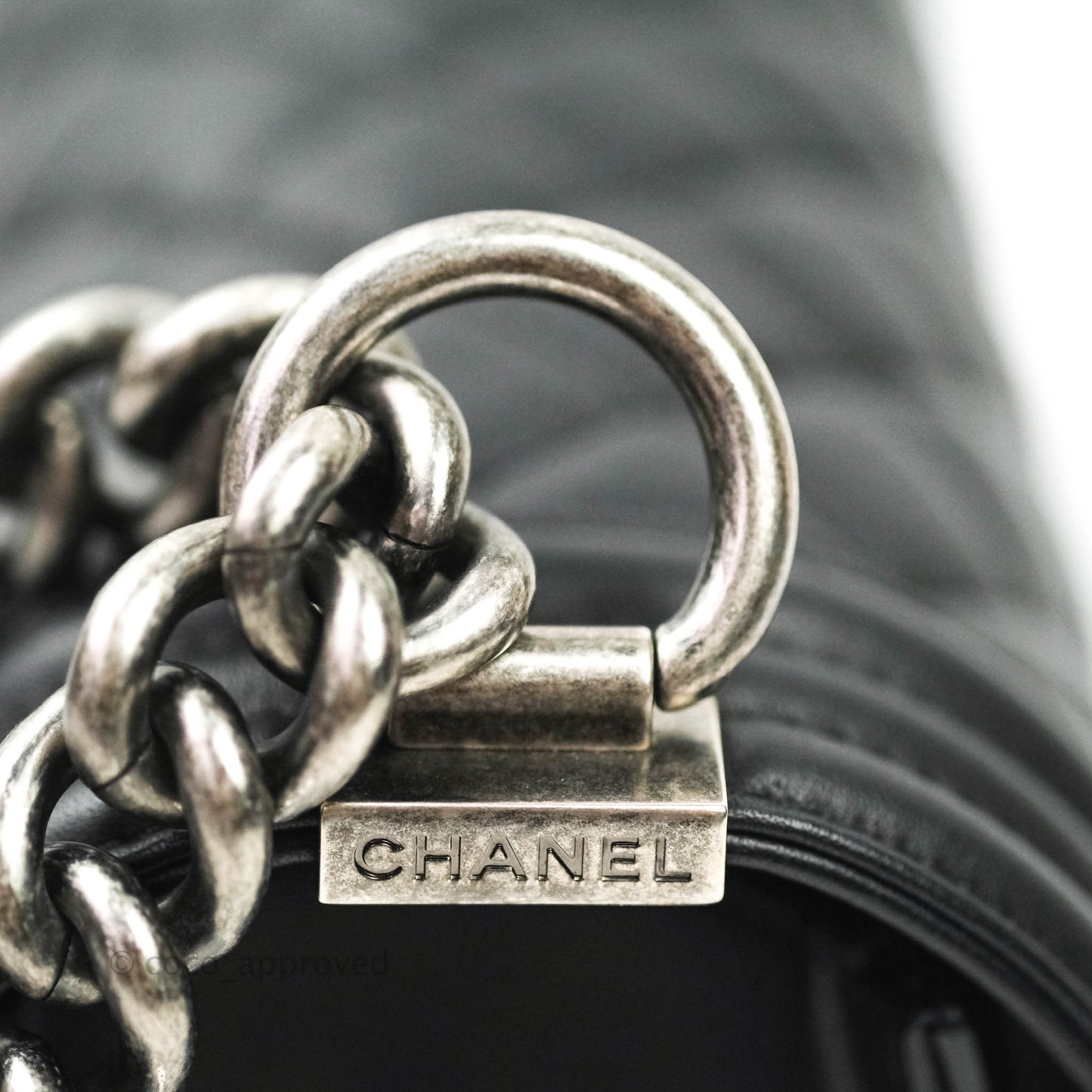 Chanel Quilted Medium Boy Bag Black Calfskin Ruthenium Hardware