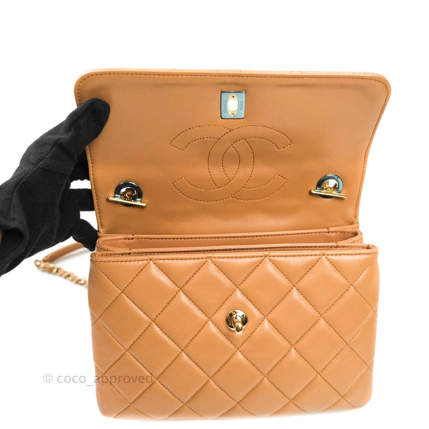 Chanel Trendy CC Small Beige Lambskin Gold Hardware