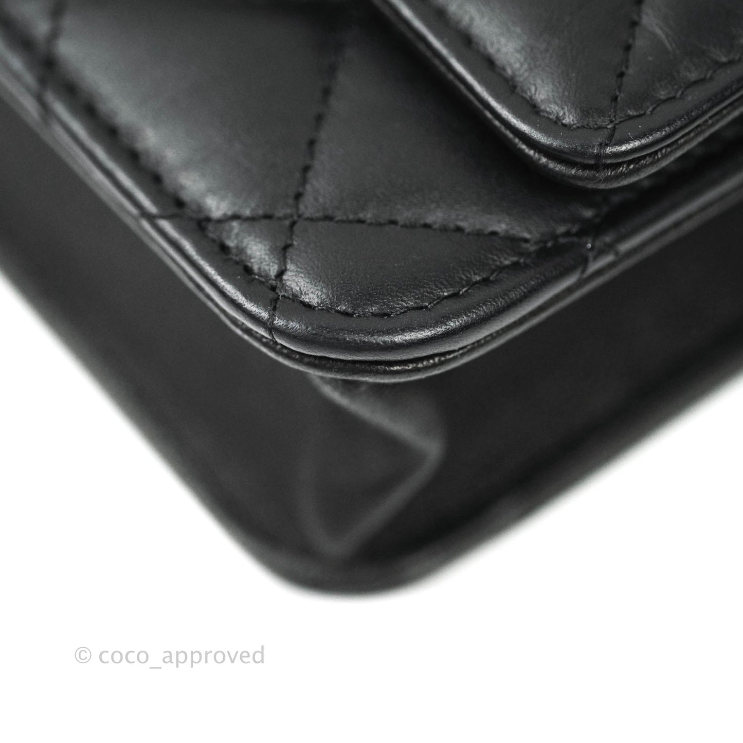 Chanel Aged Calfskin Quilted Reissue Wallet On Chain WOC Black Gold Hardware