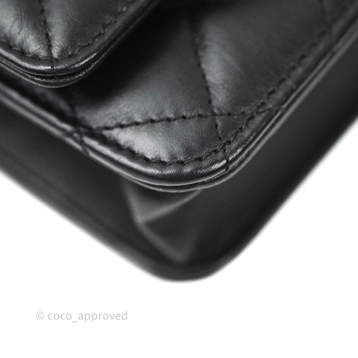 Chanel Aged Calfskin Quilted Reissue Wallet On Chain WOC Black Gold Hardware