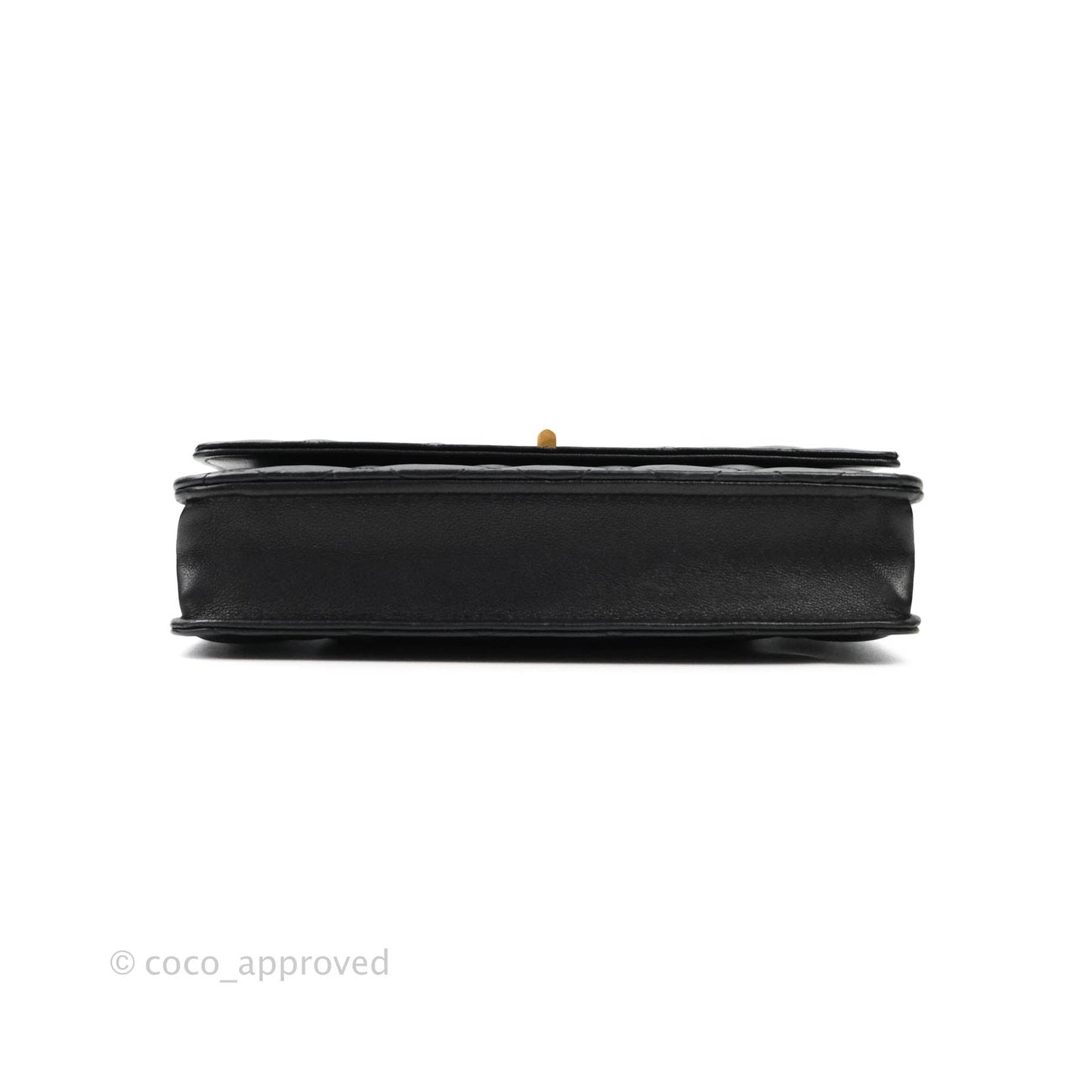 Chanel Aged Calfskin Quilted Reissue Wallet On Chain WOC Black Gold Hardware