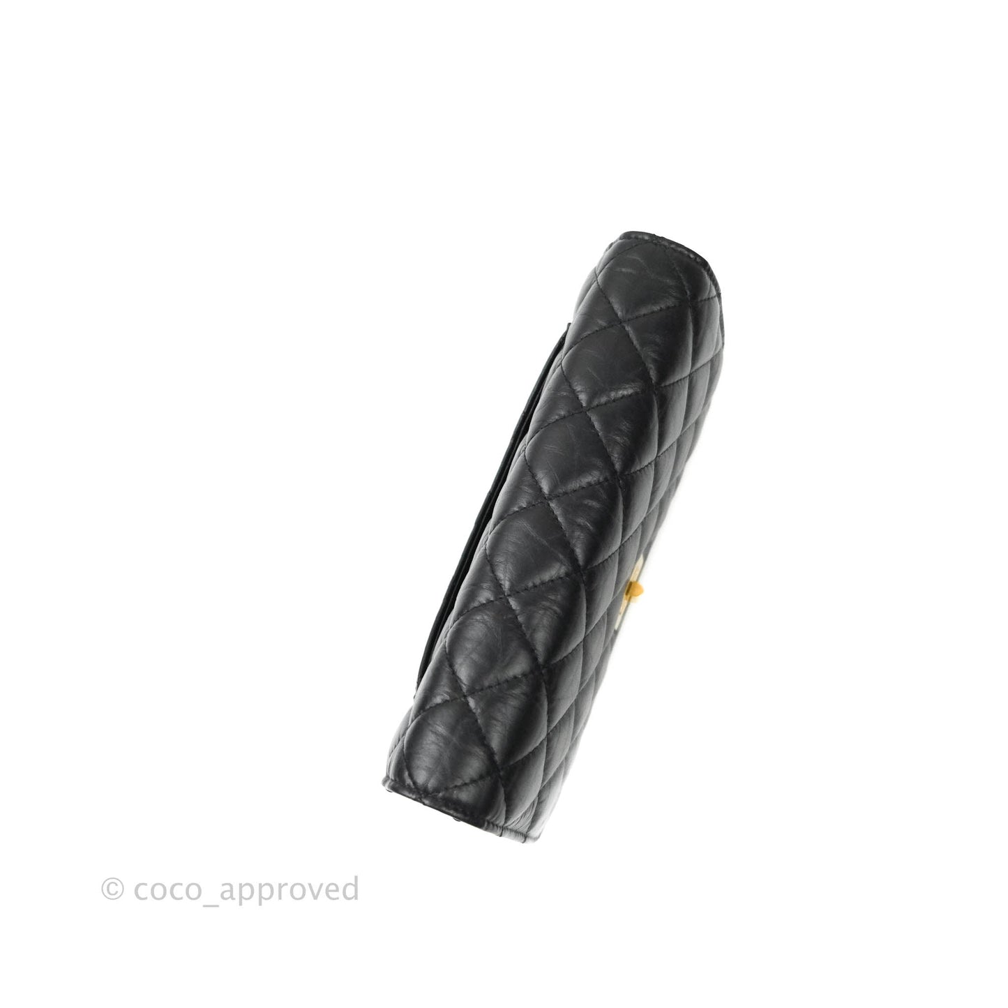 Chanel Aged Calfskin Quilted Reissue Wallet On Chain WOC Black Gold Hardware