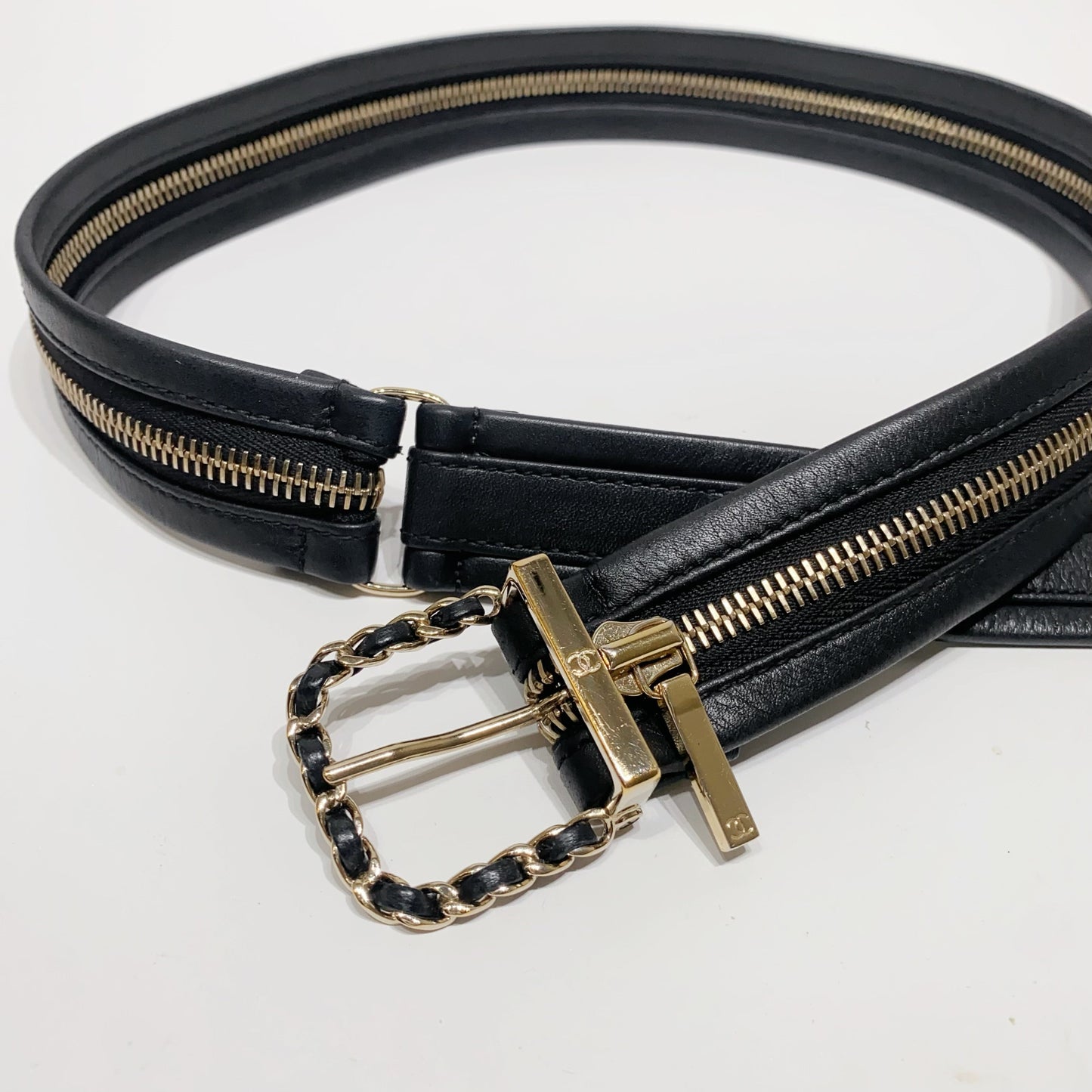 No.4173-Chanel Calfskin Zipper CC Chain Belt