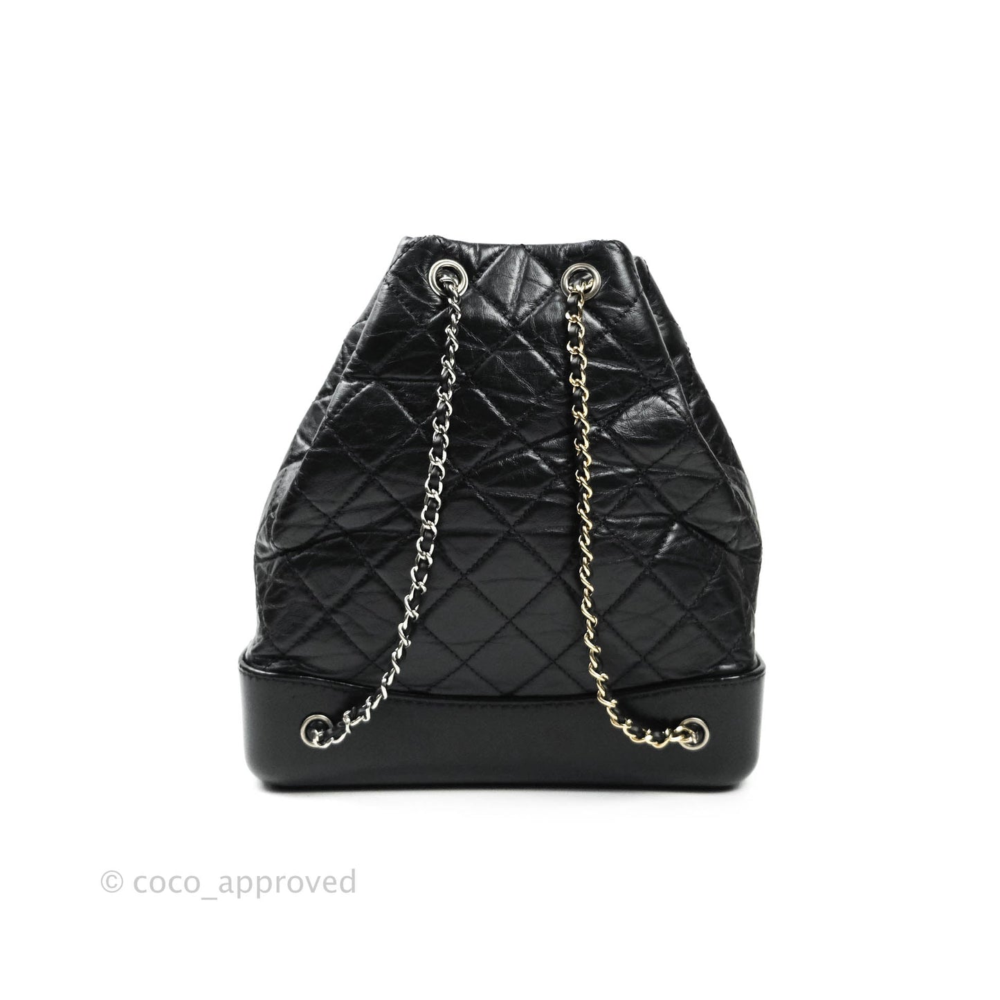 Chanel Gabrielle Backpack Black Aged Calfskin Medium Black